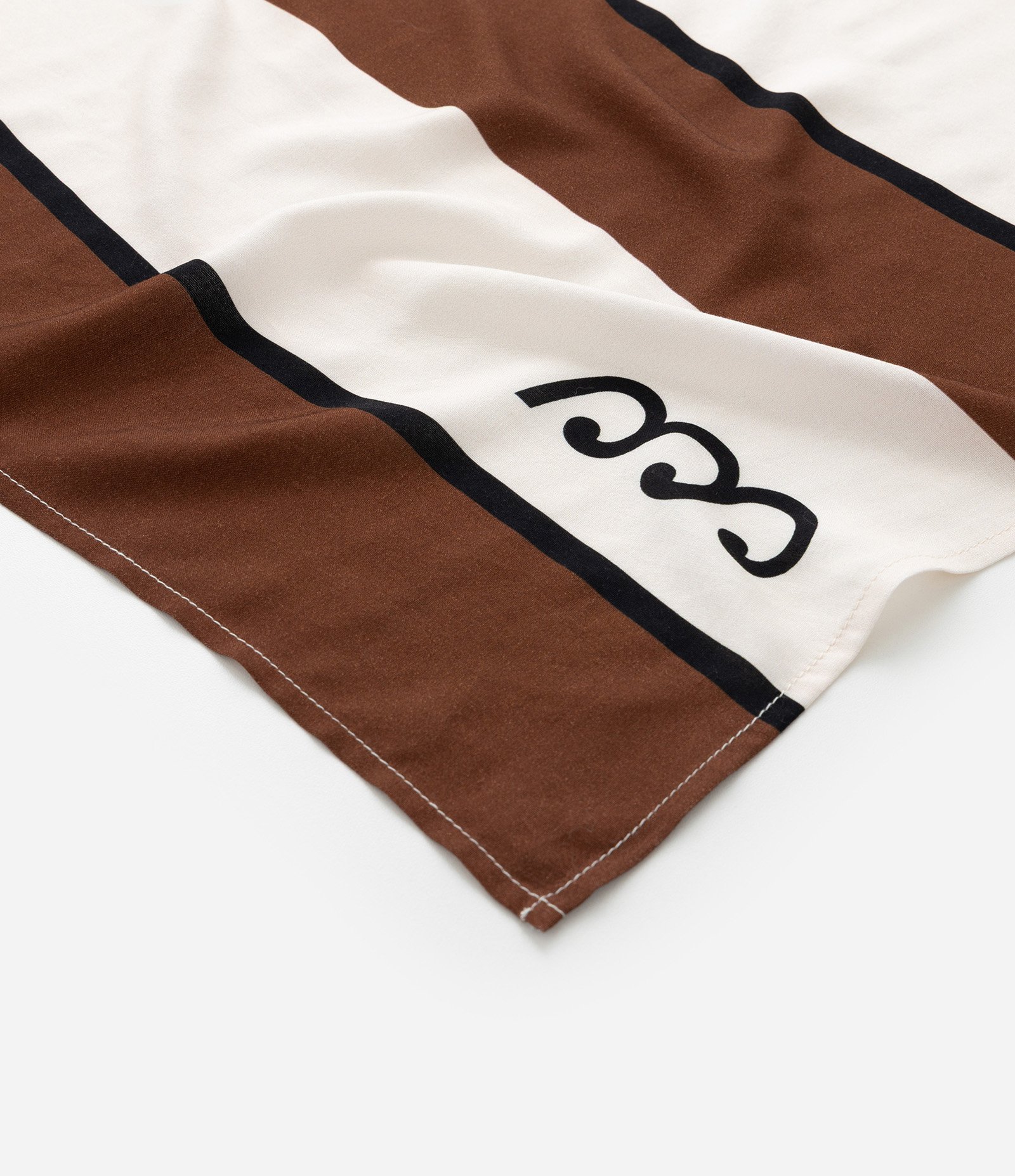 Canga Retangular em Viscose Listrada Marrom 5