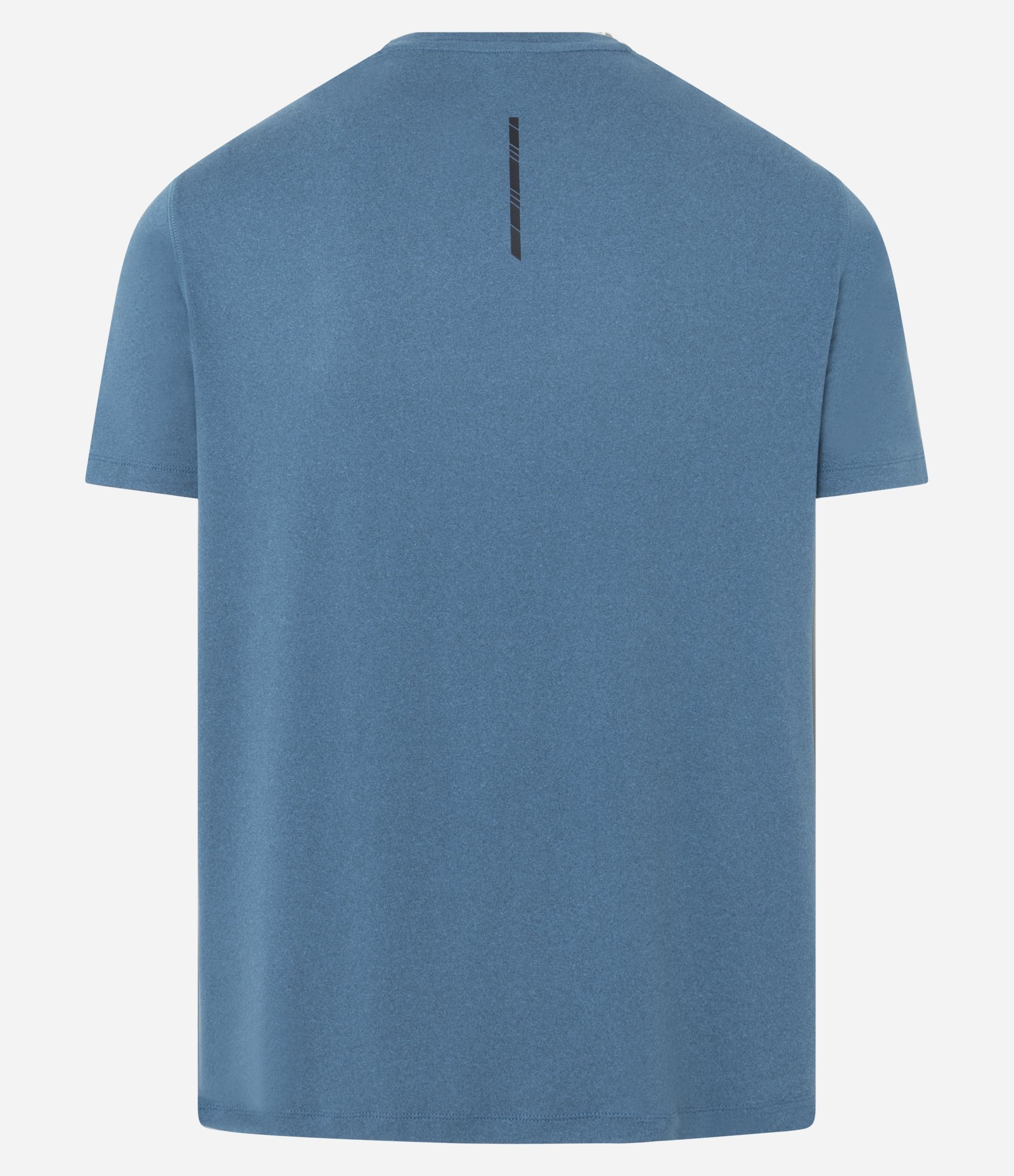 Camiseta Regular Esportiva em Tecnologia Dry com Etiqueta na Barra Azul Gelo 2