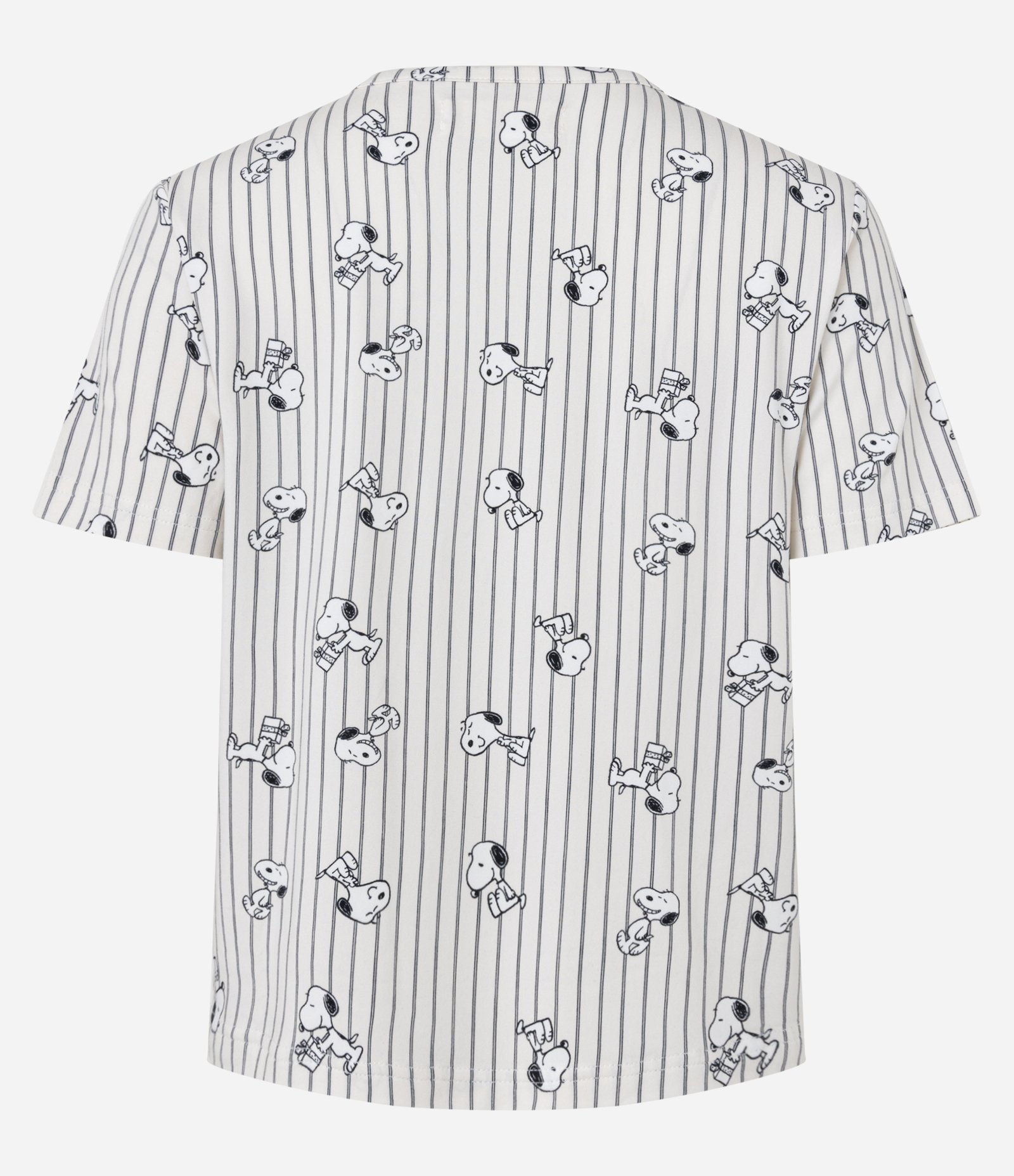 Blusa De Pijama Com Estampa Snoopy e Listradas Off White 6