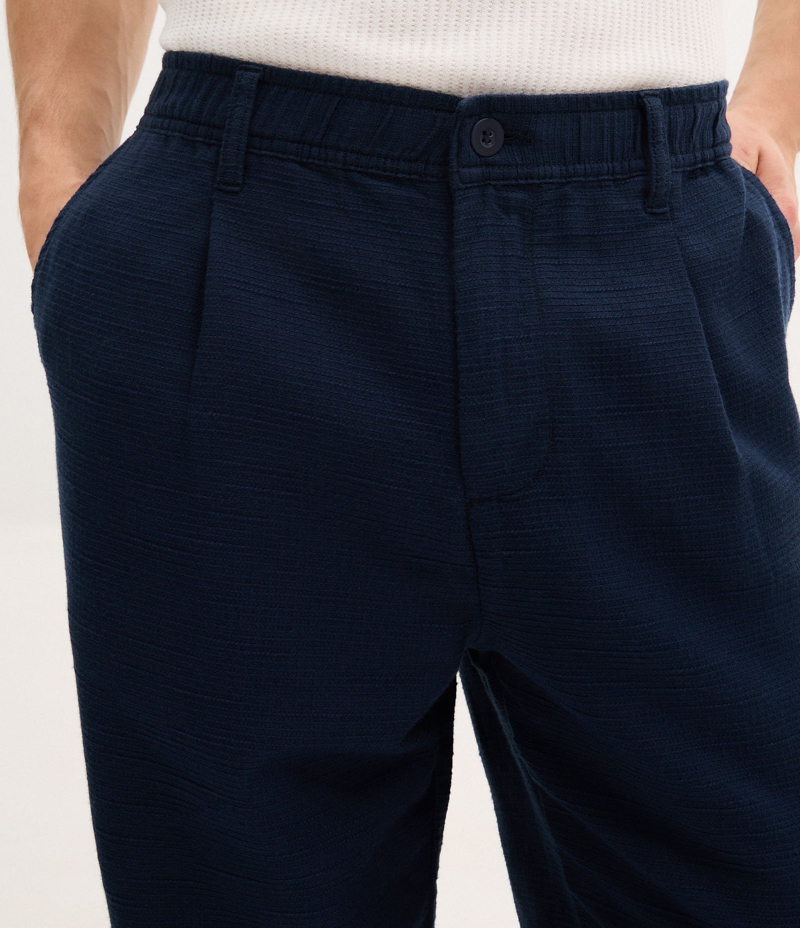 Calça Relaxed em Algodão com Textura Azul 3