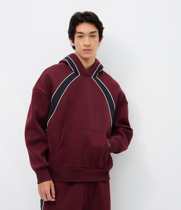 Blusão com Felpa e Recortes e Painéis