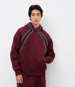 Blusão com Felpa e Recortes e Painéis