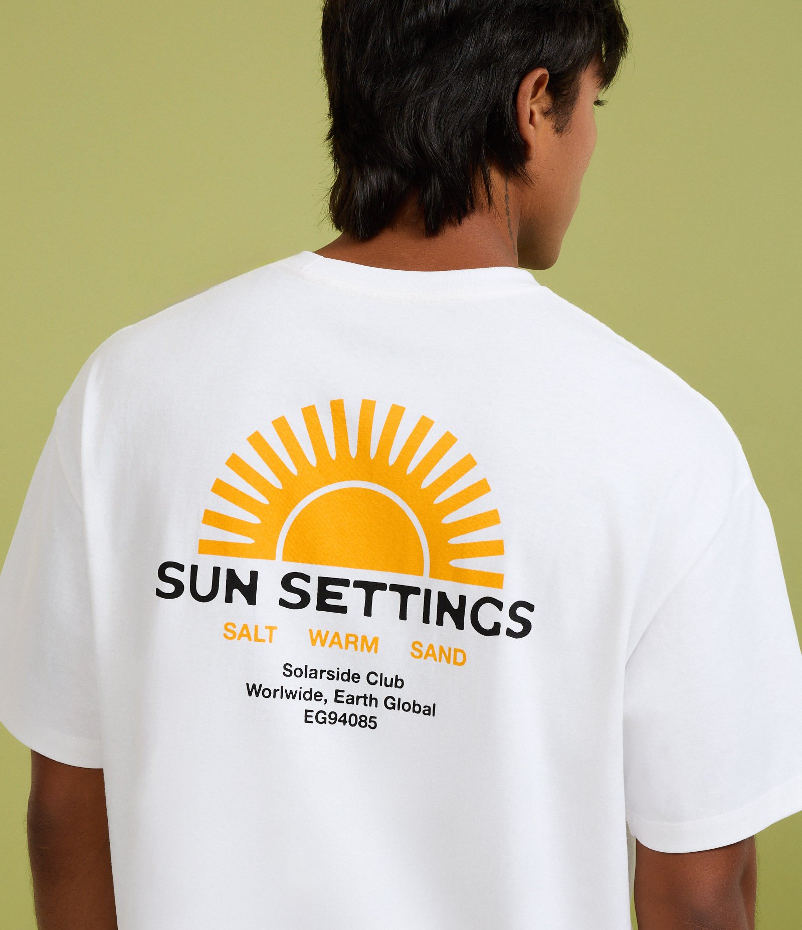 Camiseta Relaxed em Malhão com Estampa Lettering Sun Settings Branco 3