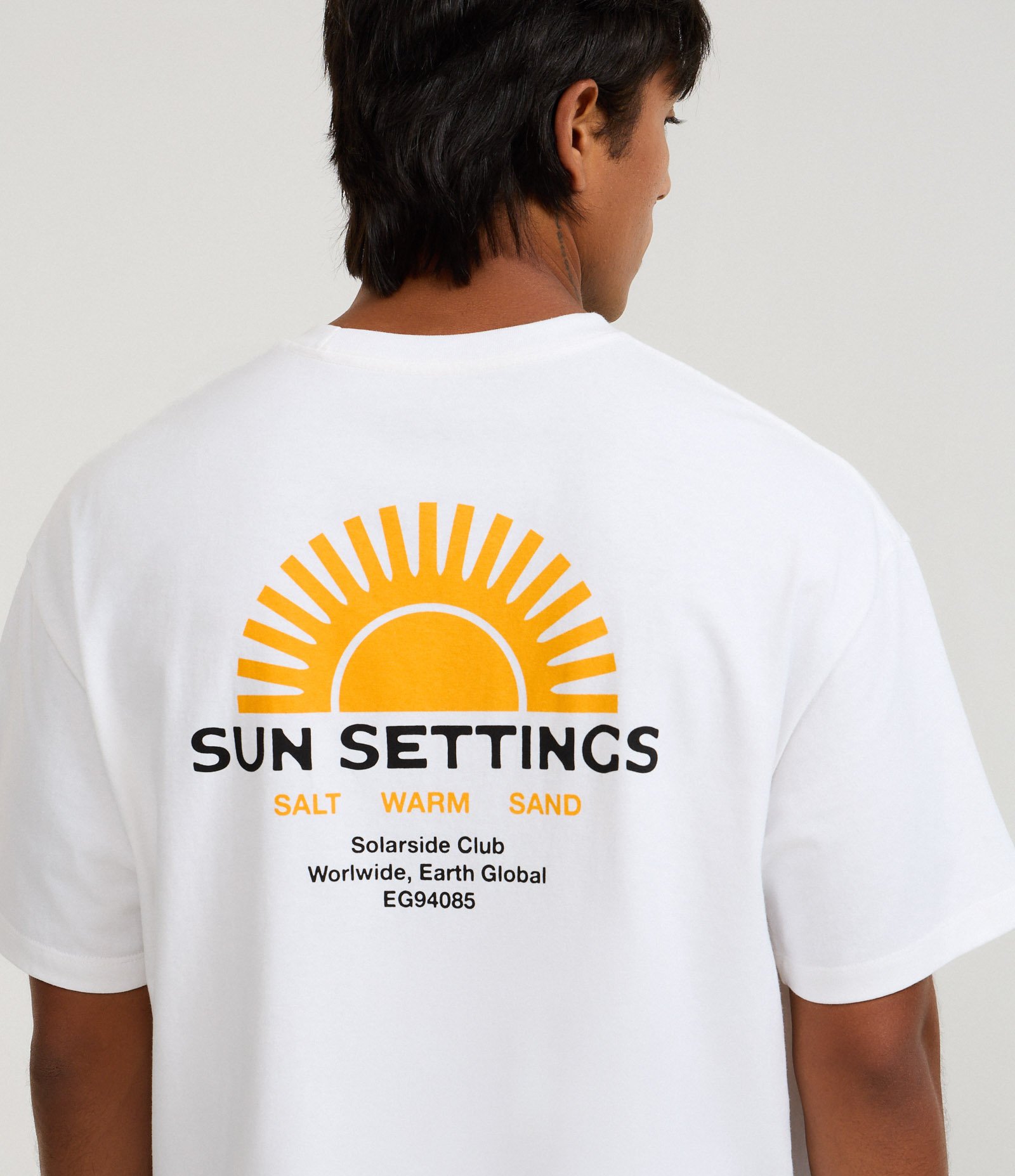 Camiseta Relaxed em Malhão com Estampa Lettering Sun Settings Branco 5