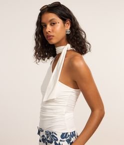 Blusa Ombro Só com Amarração na Gola