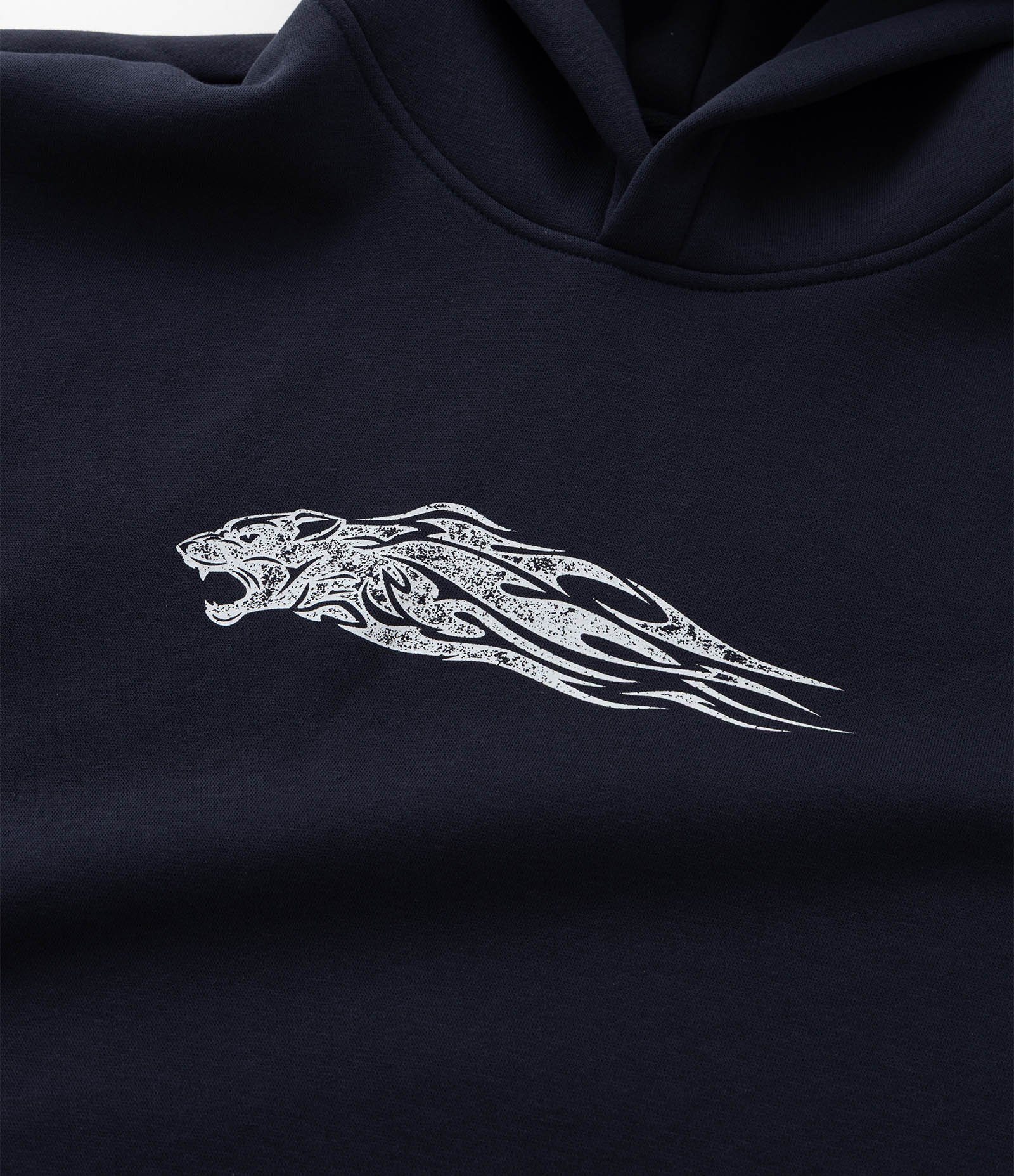 Casaco Relaxed em Moletom com Estampa Lettering Guepardo Reckless 98 Azul 5