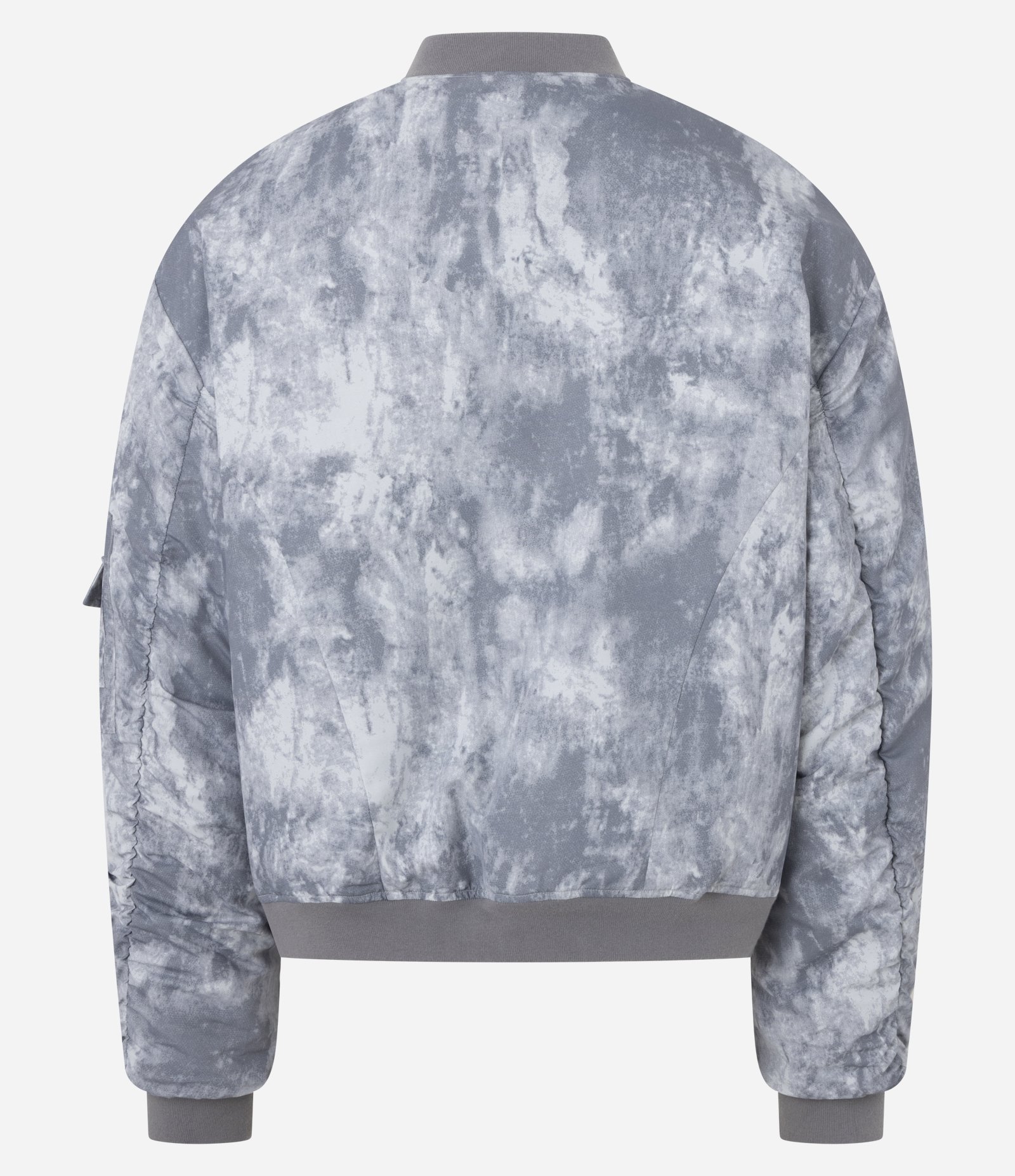 Jaqueta Bomber em Microfibra com Estampa Marmorizado Cinza 8