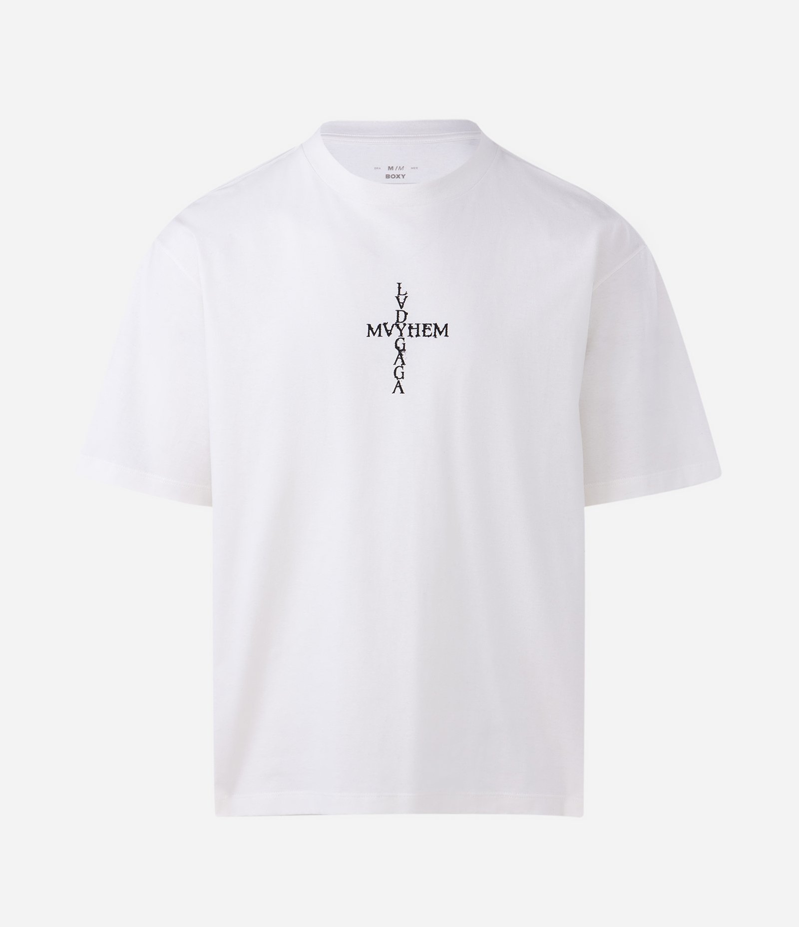Camiseta Boxy em Algodão com Estampa Lady Gaga Mayhem Branco 5