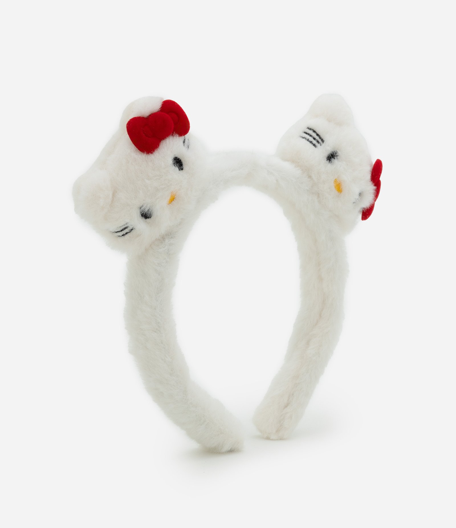 Tiara com Pelinhos e Duas Carinhas da Hello Kitty - Tam U Branco 1