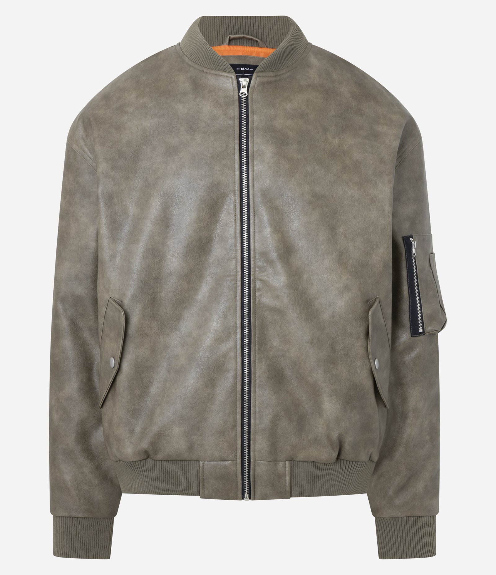 Jaqueta Bomber em PU com Zíper e Bolsos Cinza 6