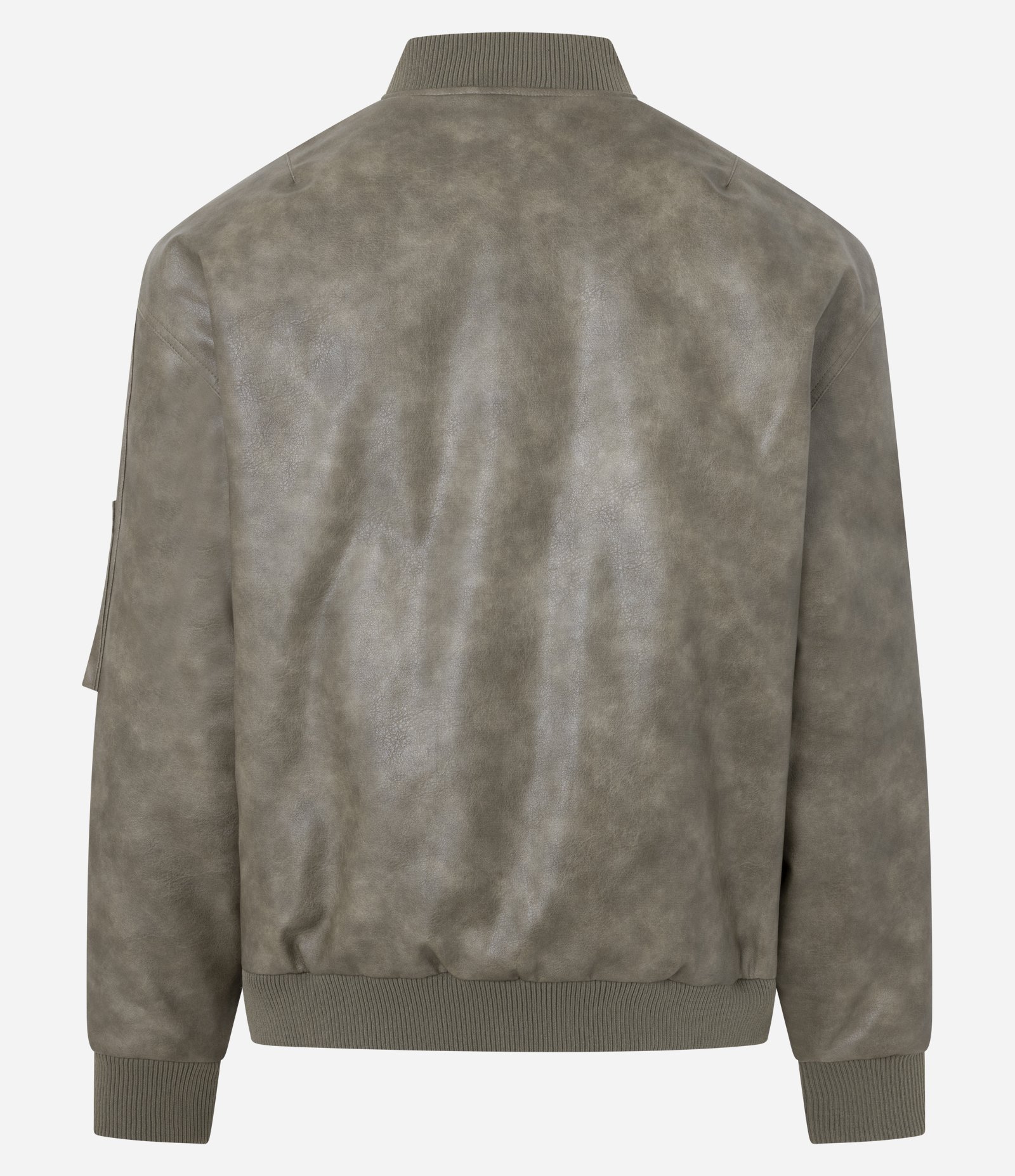 Jaqueta Bomber em PU com Zíper e Bolsos Cinza 8