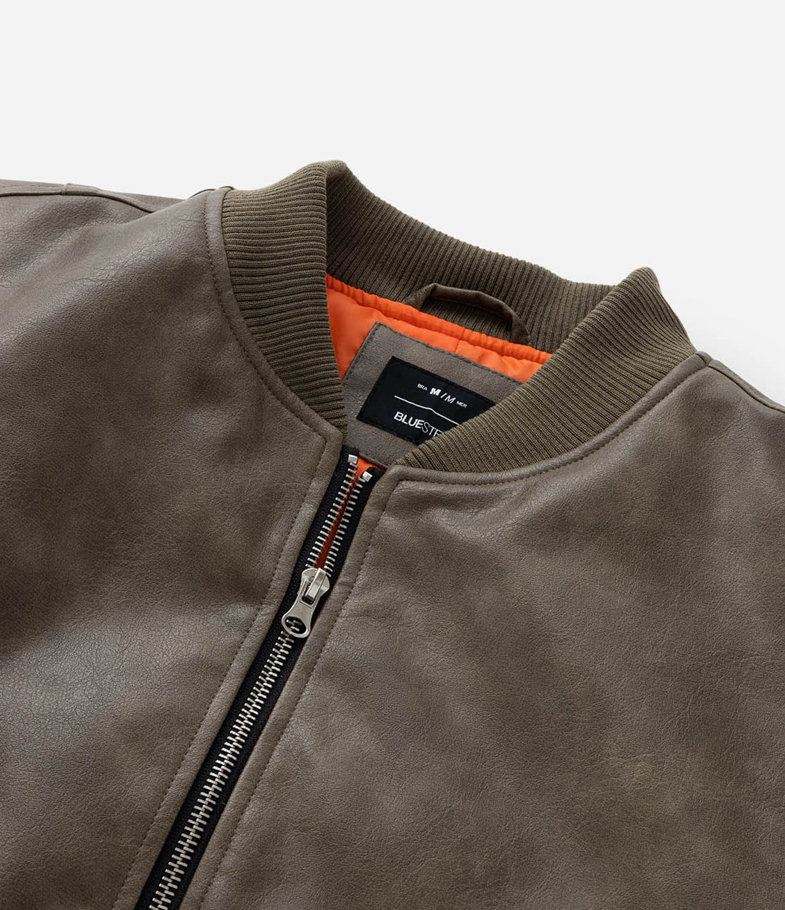 Jaqueta Bomber em PU com Zíper e Bolsos Cinza 9