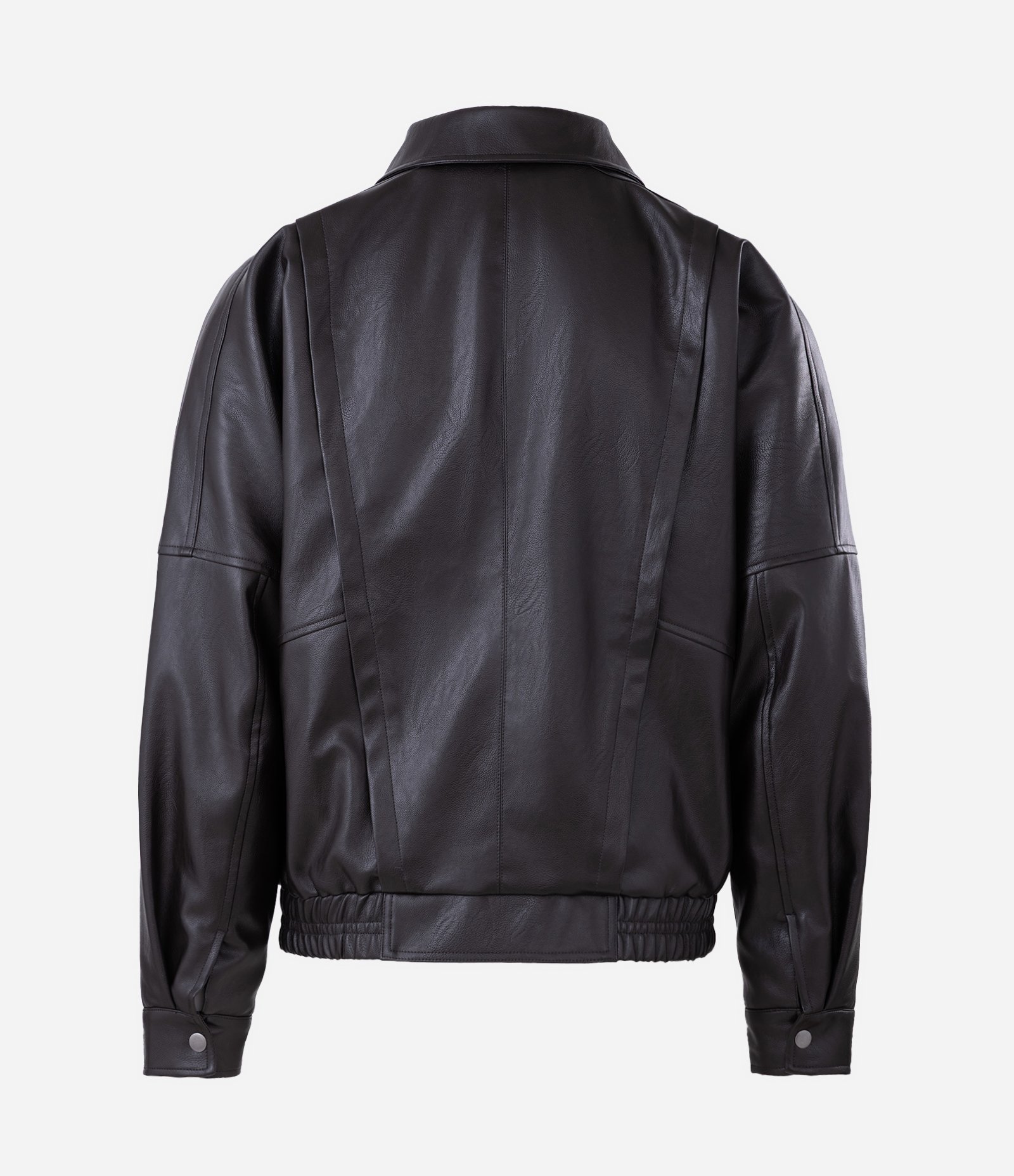 Jaqueta Estruturada em PU com Recortes Marrom 7