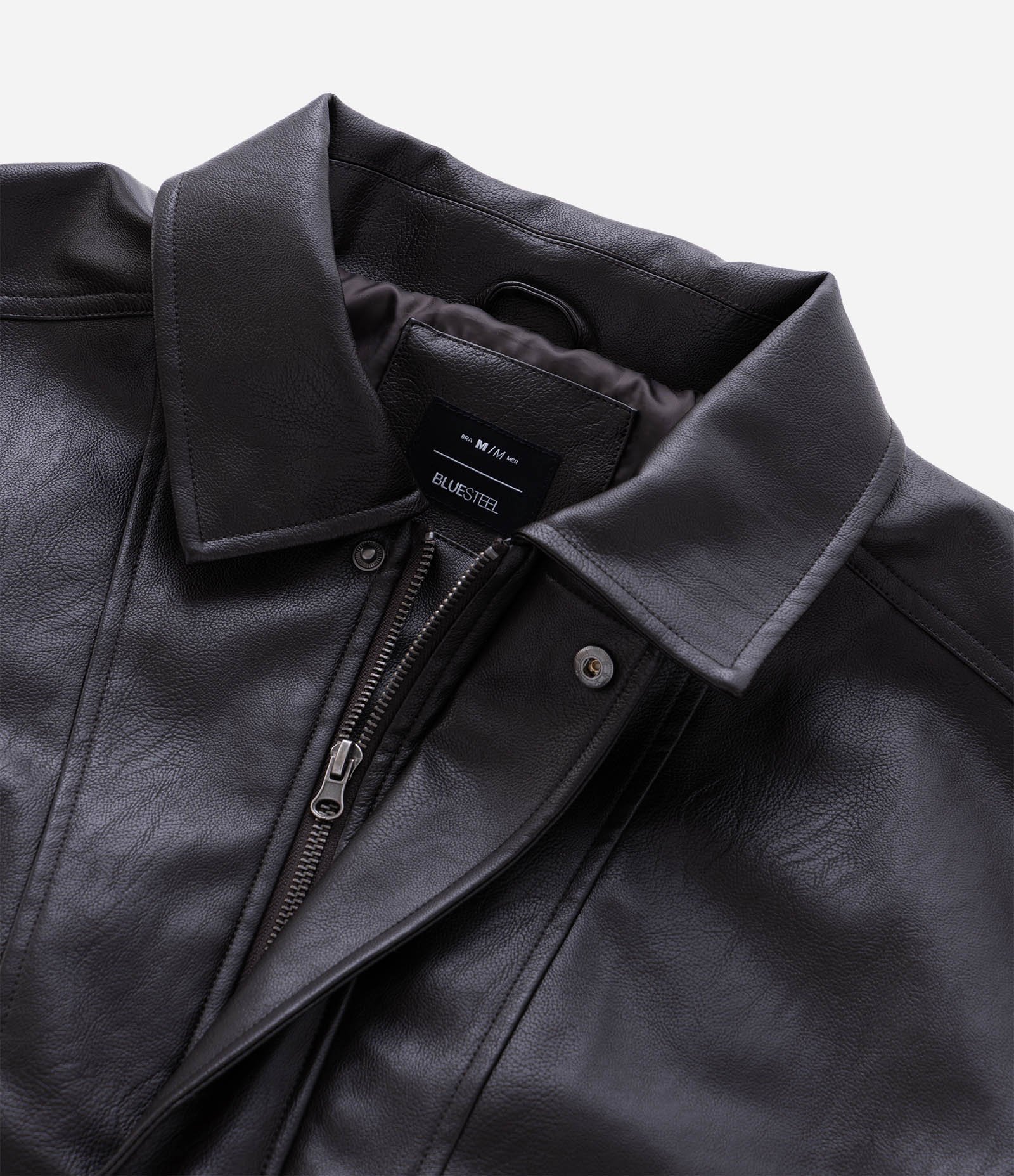 Jaqueta Estruturada em PU com Recortes Marrom 10