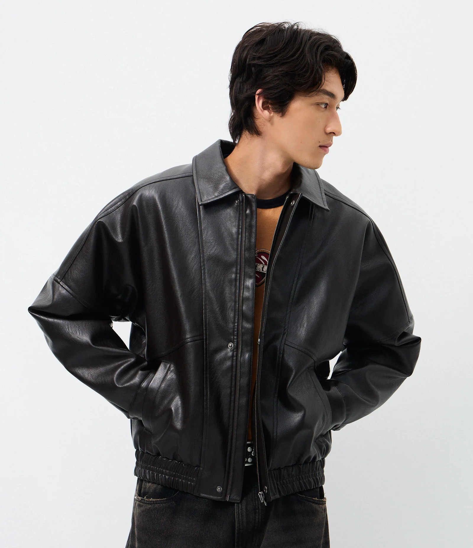 Jaqueta Estruturada em PU com Recortes Marrom 2