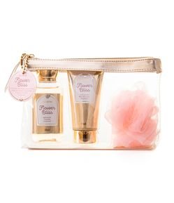 Kit Presente Corporal Necessaire com Sabonete Líquido + Hidratante Corporal + Esponja de Banho Alchemia