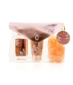 Kit Presente Corporal Necessaire Envelope com Sabonete Líquido + Hidratante Corporal + Esponja de Banho Alchemia