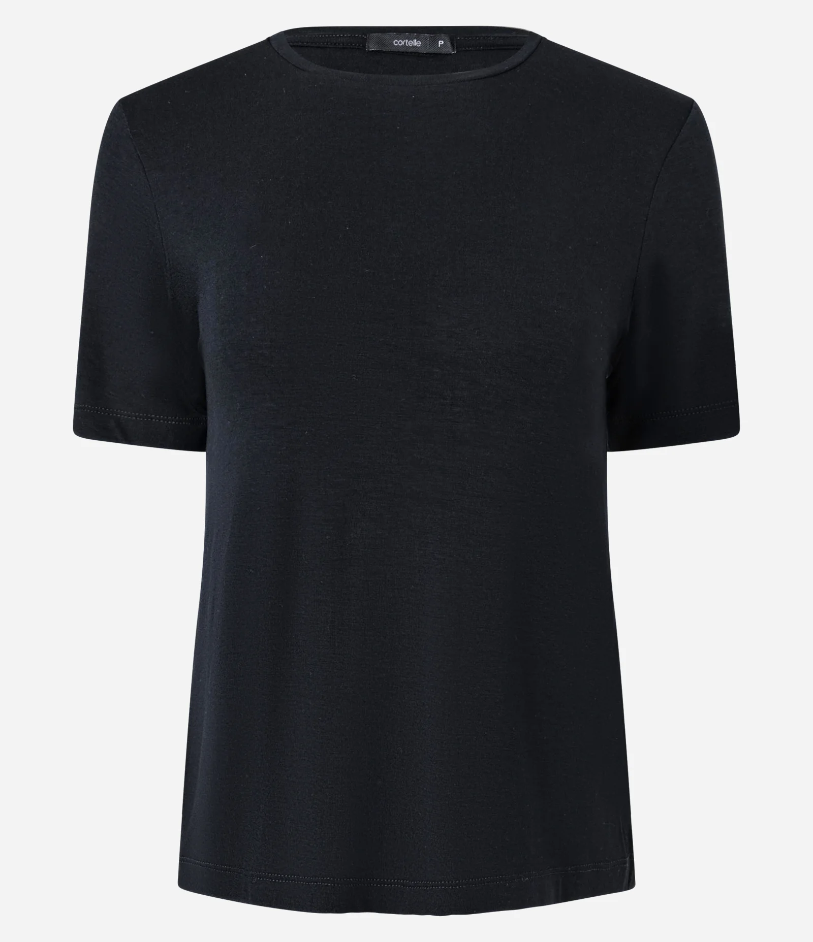 Blusa Básica em Viscose com Gola Redonda Preto 1