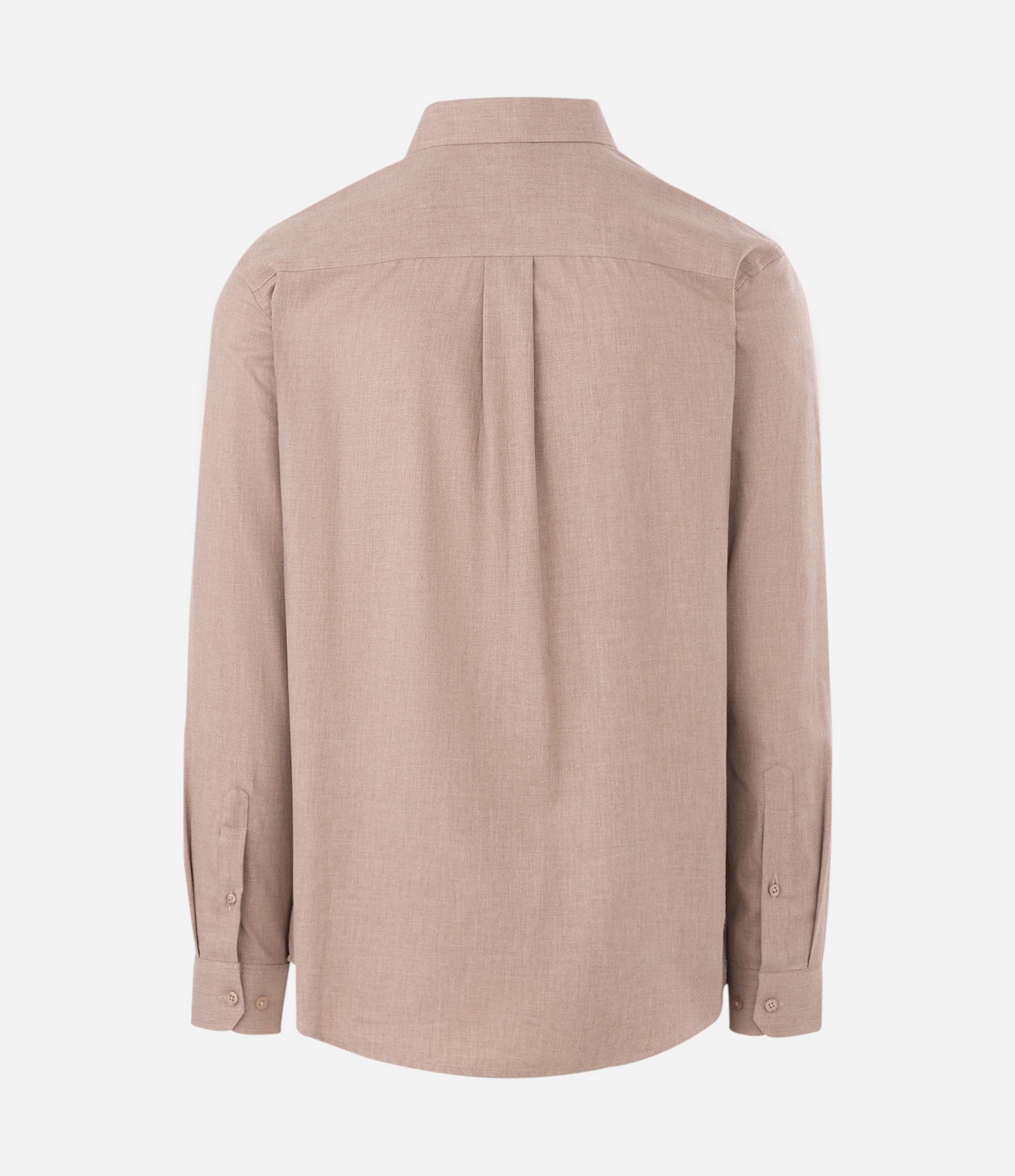Camisa em Algodão com Botões Frontais e Efeito Mescla Bege 2