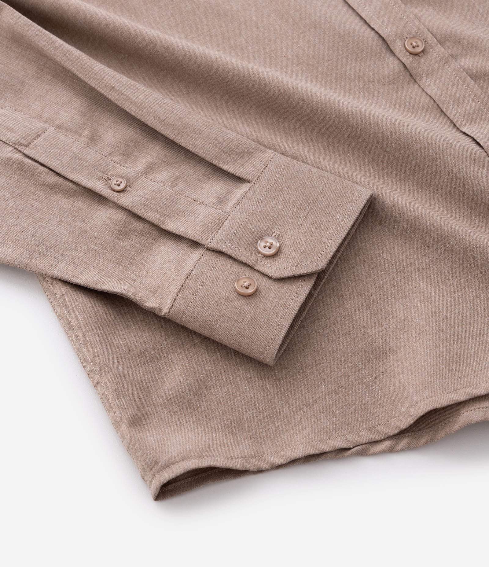 Camisa em Algodão com Botões Frontais e Efeito Mescla Bege 5