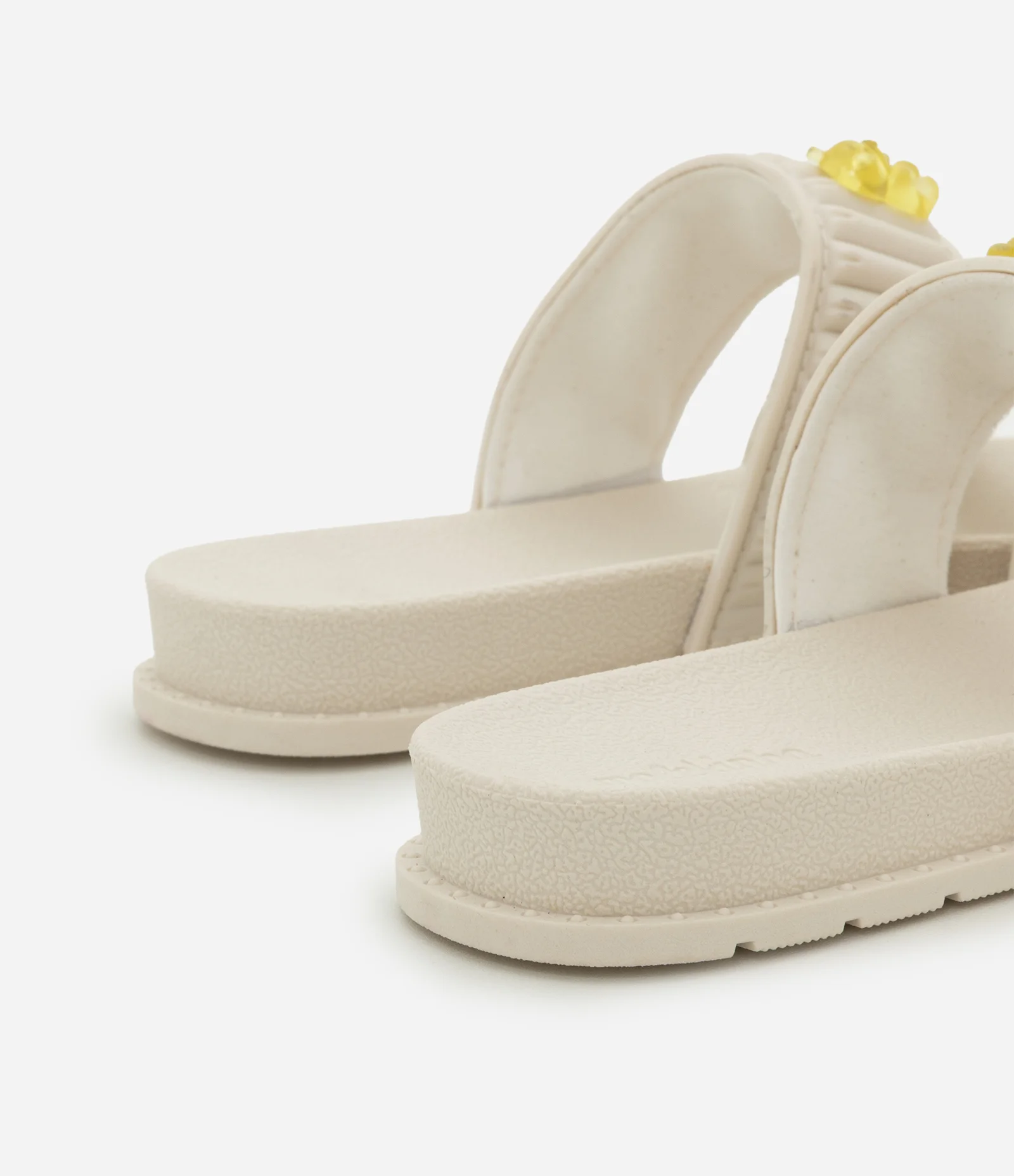 Chinelo Infantil Slide em PU com Cerejinhas Molekinha - Tam 26 ao 36 Off White 2