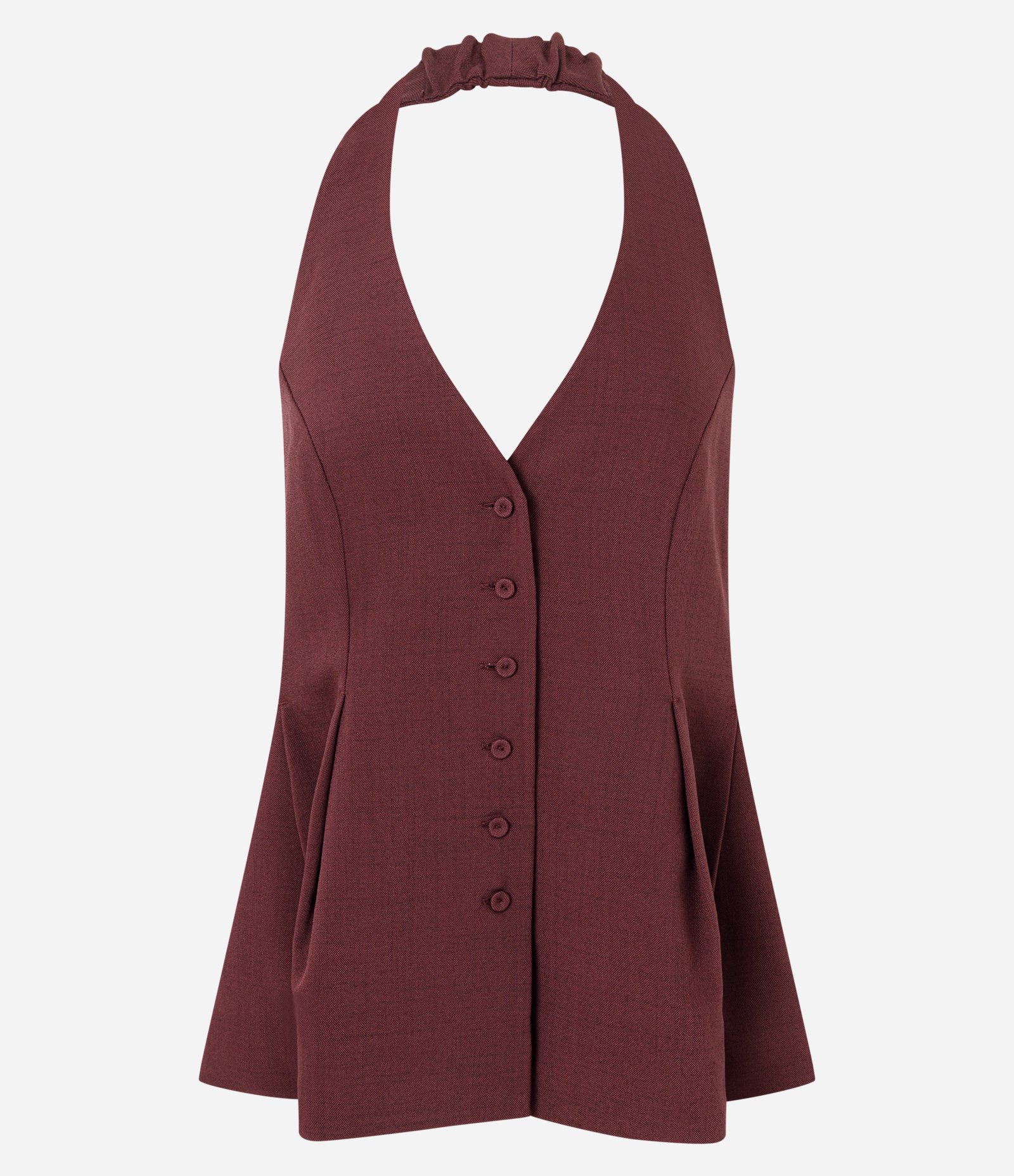 Blusa Frente Única em Crepe com Pregas Frontais Vermelho 5