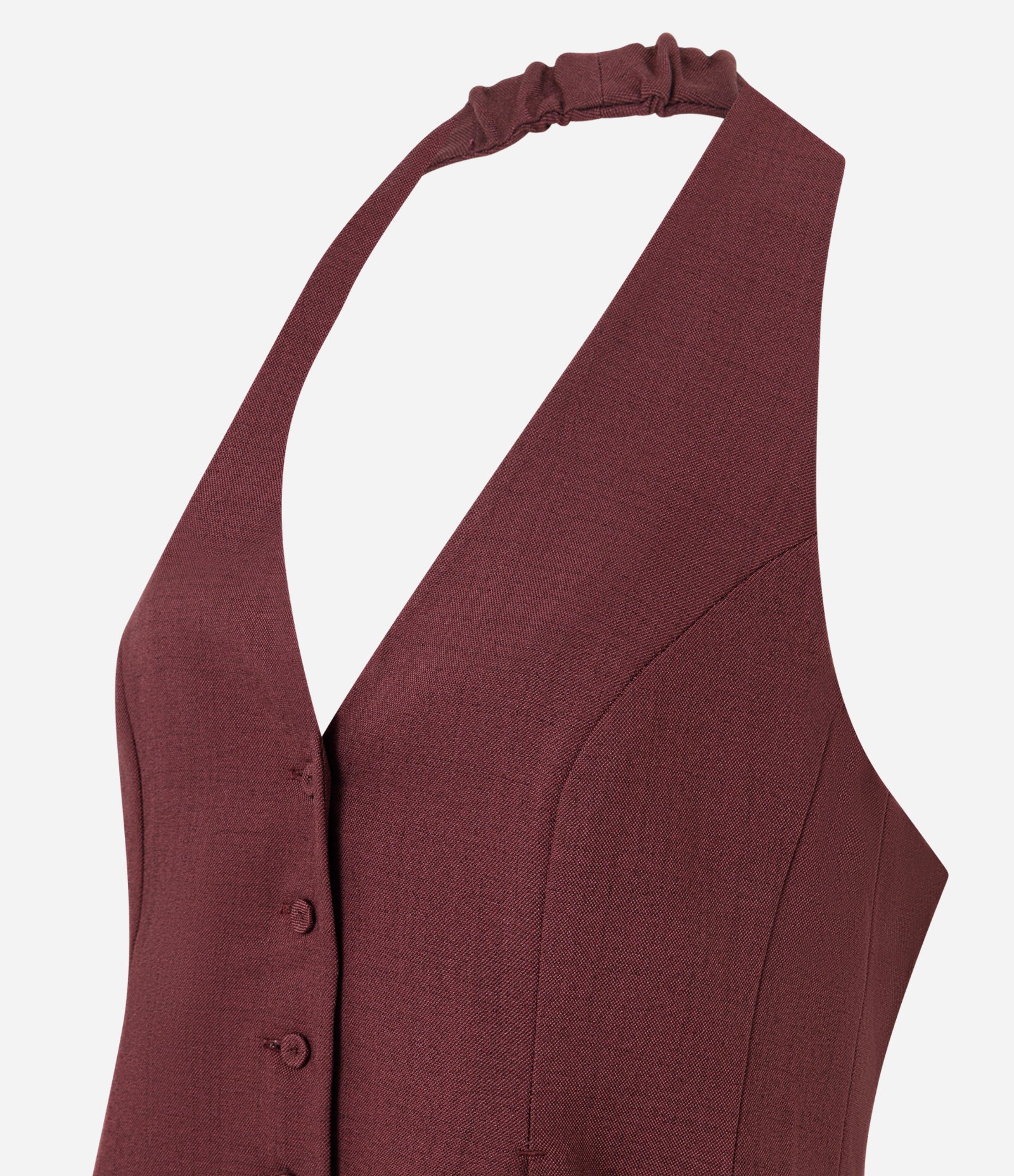 Blusa Frente Única em Crepe com Pregas Frontais Vermelho 6