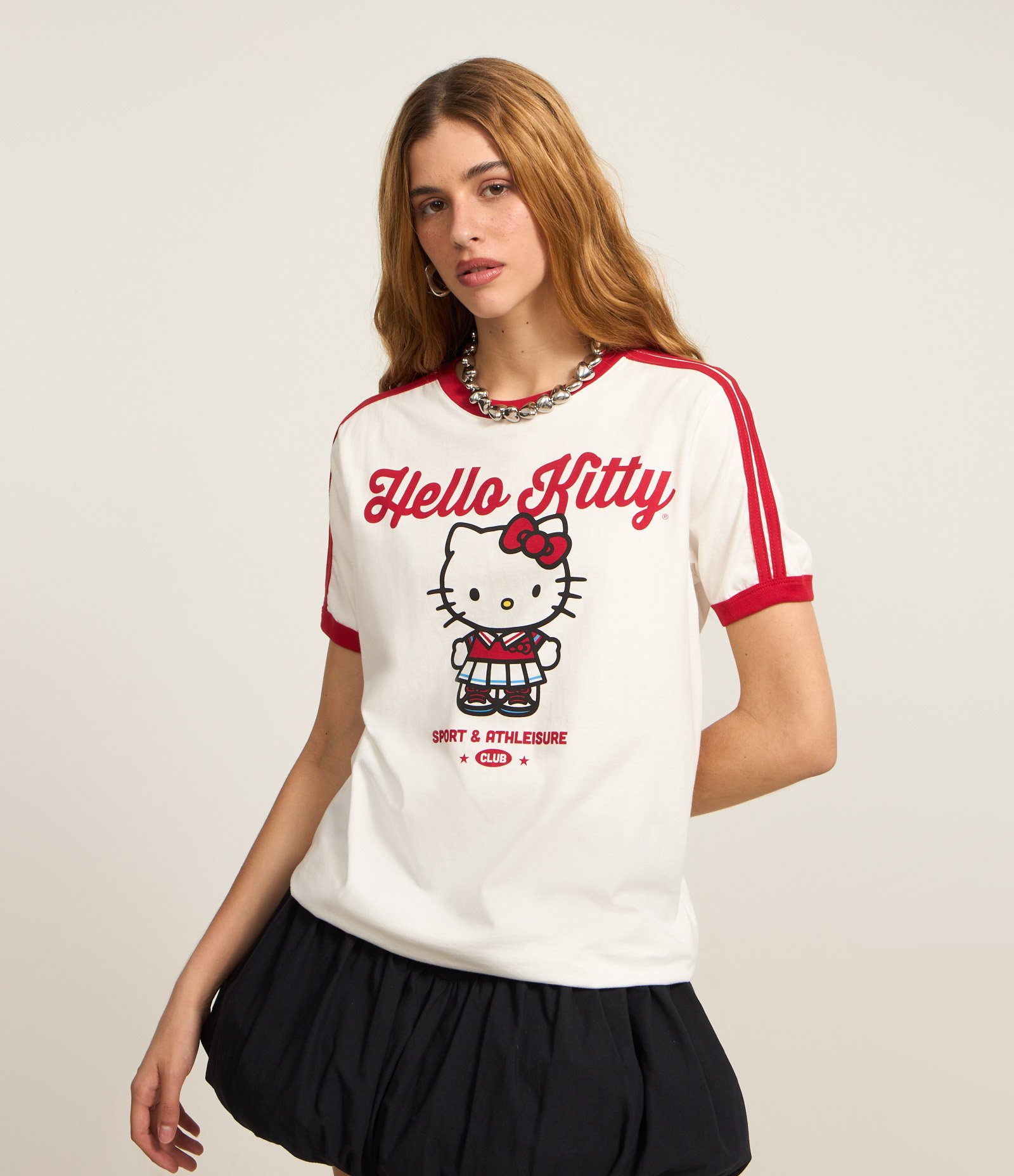 Camiseta T-shirt em Algodão com Estampa Hello Kitty Branco 1
