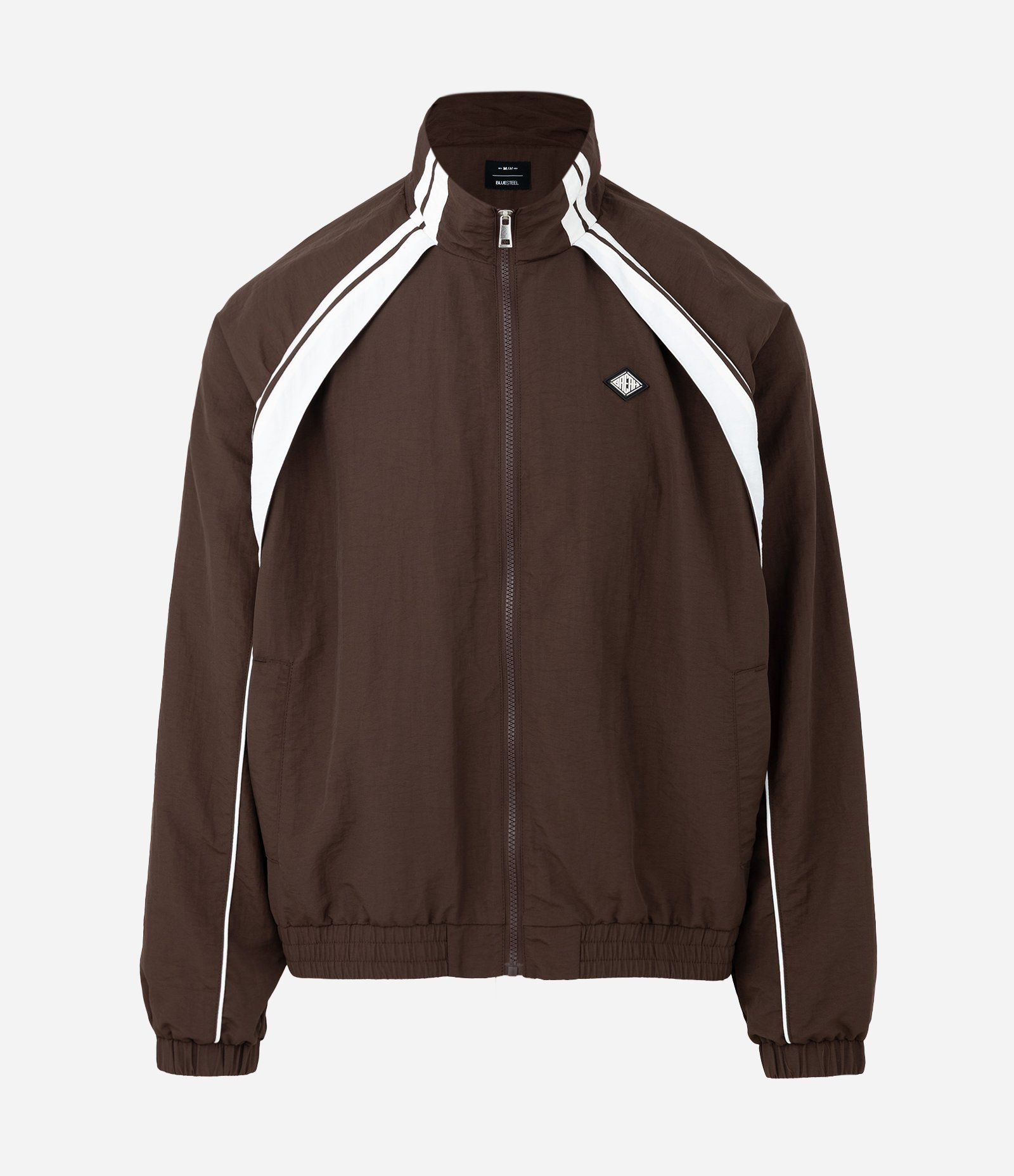 Jaqueta em Poliamida com Listras Laterais Marrom 1