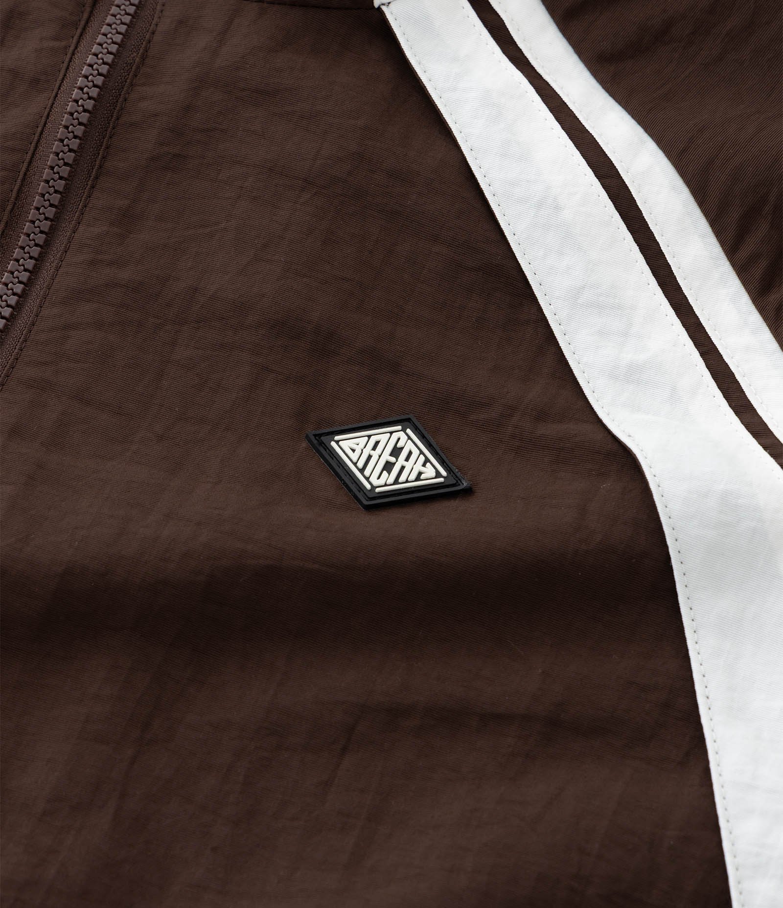 Jaqueta em Poliamida com Listras Laterais Marrom 4