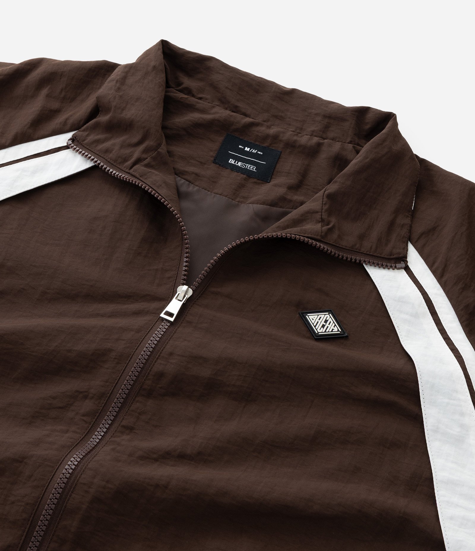 Jaqueta em Poliamida com Listras Laterais Marrom 6