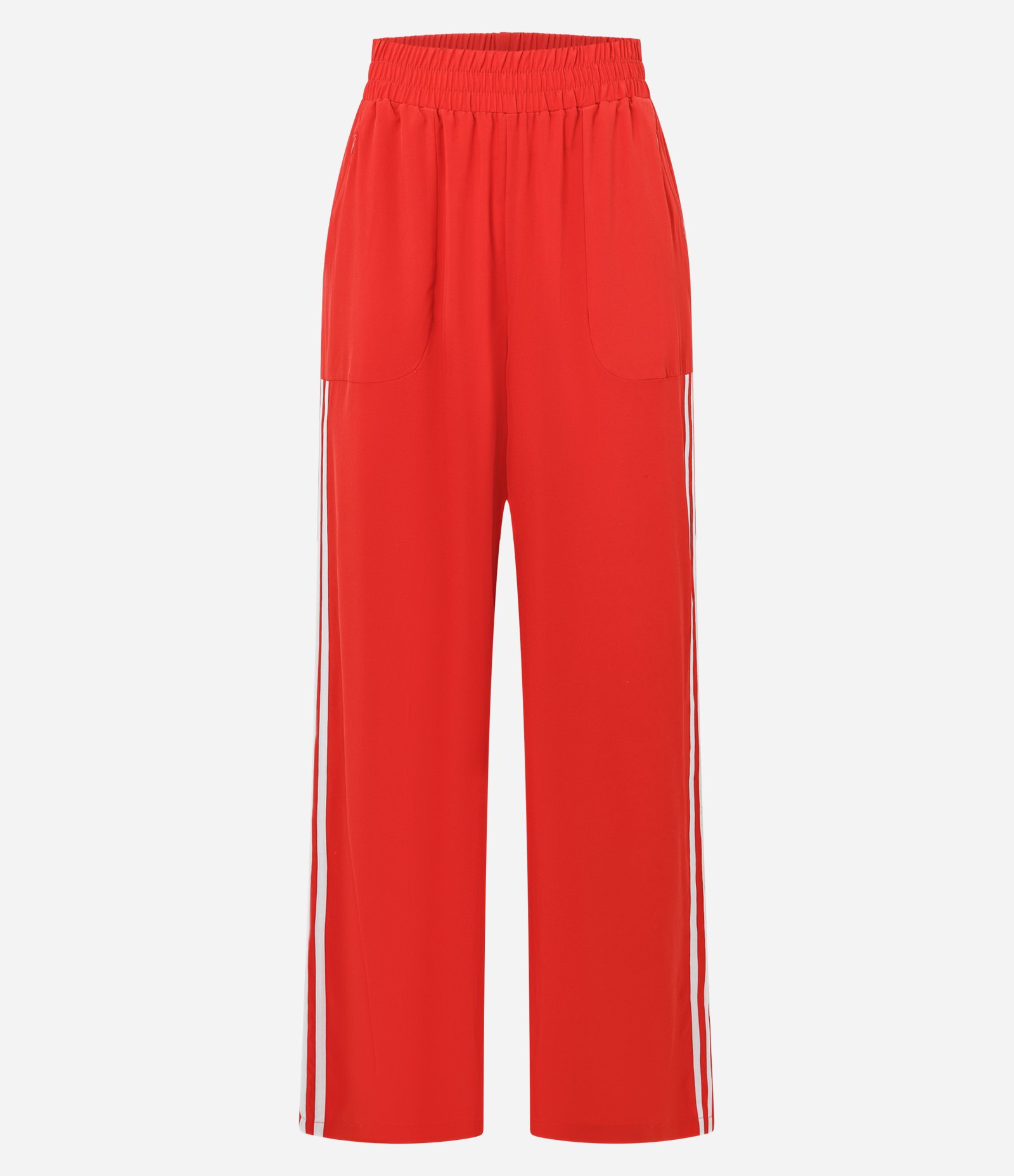Calça Esportiva com Listra Lateral Contrastante e Bolsos Vermelho 5