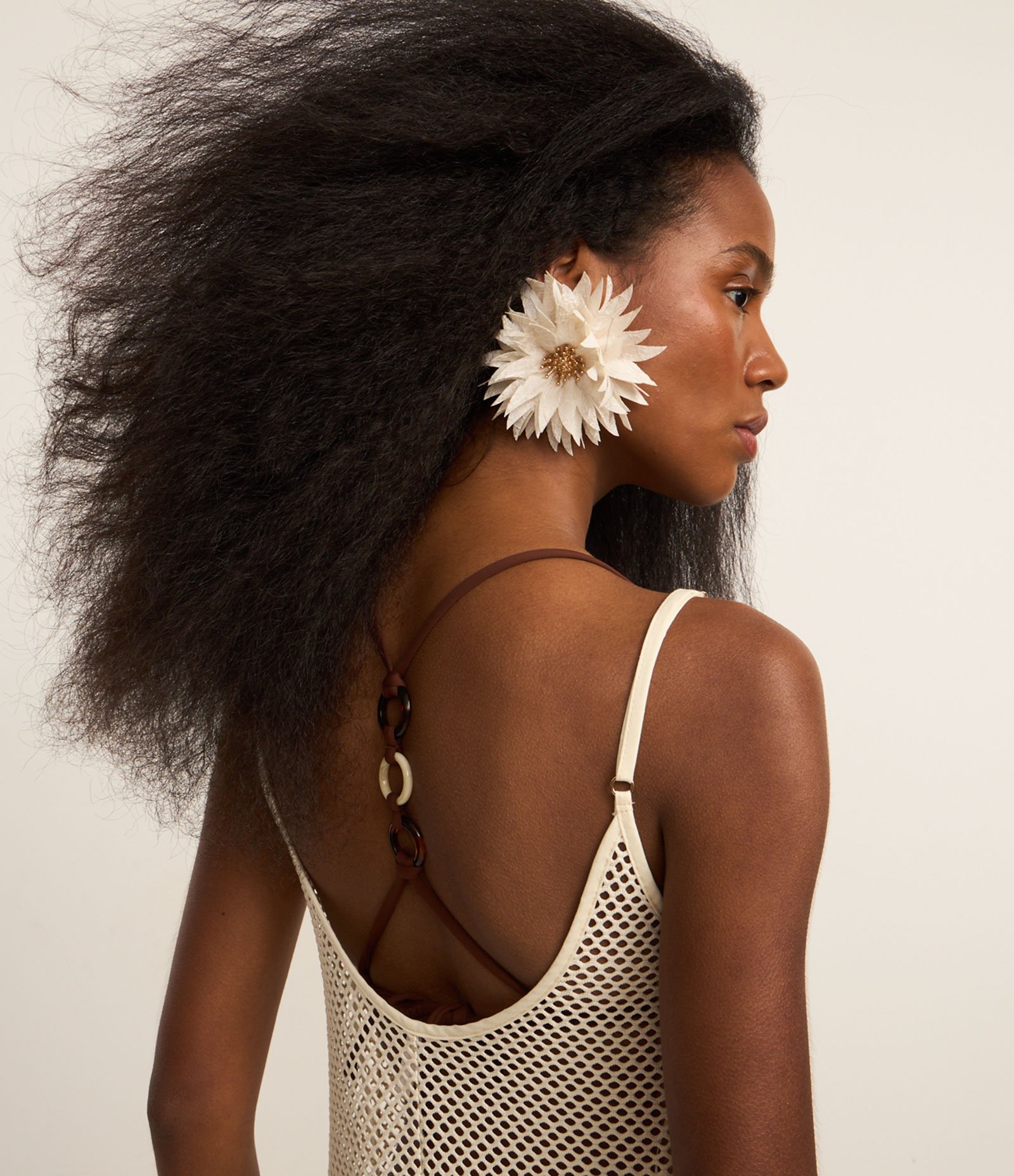 Saída de Praia Vestido Longo em Crochê Off White 3