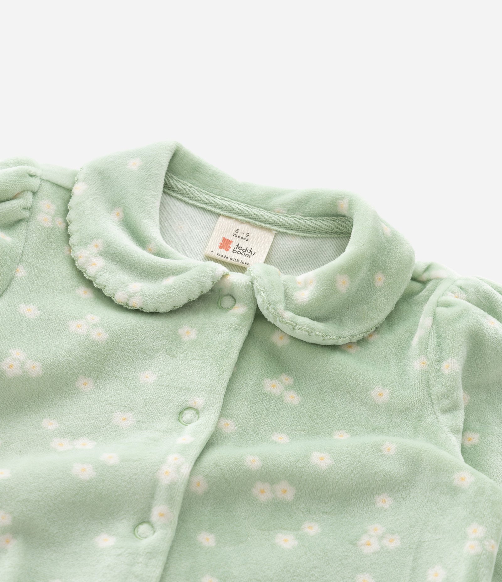 Macacão Bebê e Faixa de Cabelo com Estampa Floral – Tam 0 a 18 Meses Verde Claro 9