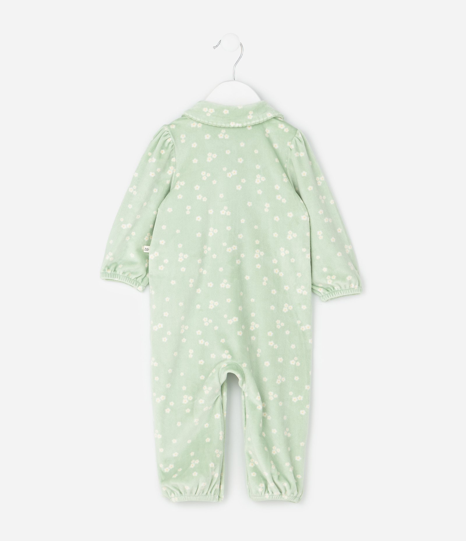 Macacão Bebê e Faixa de Cabelo com Estampa Floral – Tam 0 a 18 Meses Verde Claro 3