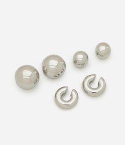 Kit 03 Brincos Argolas Bold e Piercing