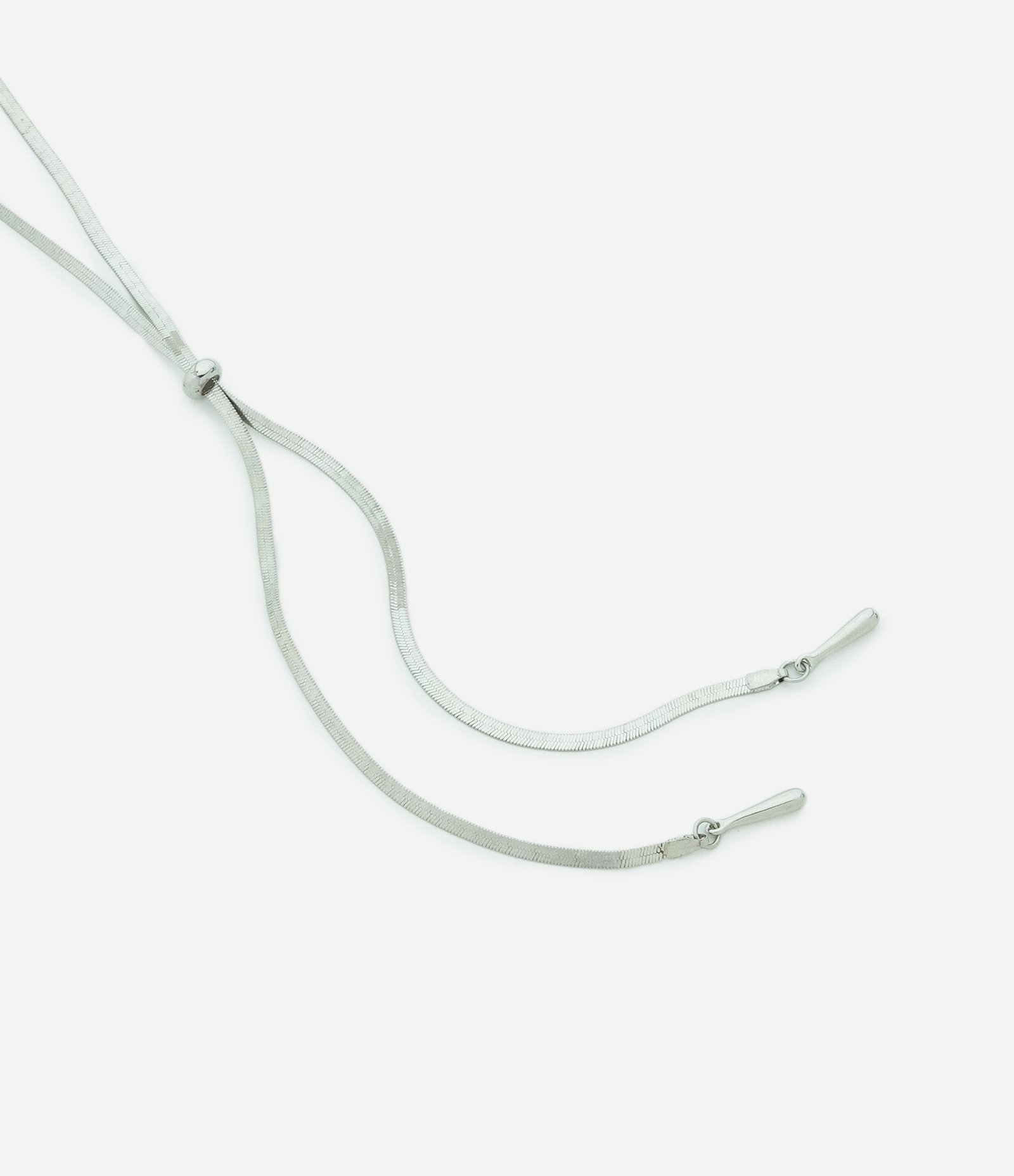 Colar Gravatinha com Corrente Fita Italiana e Regulagem Prata 1