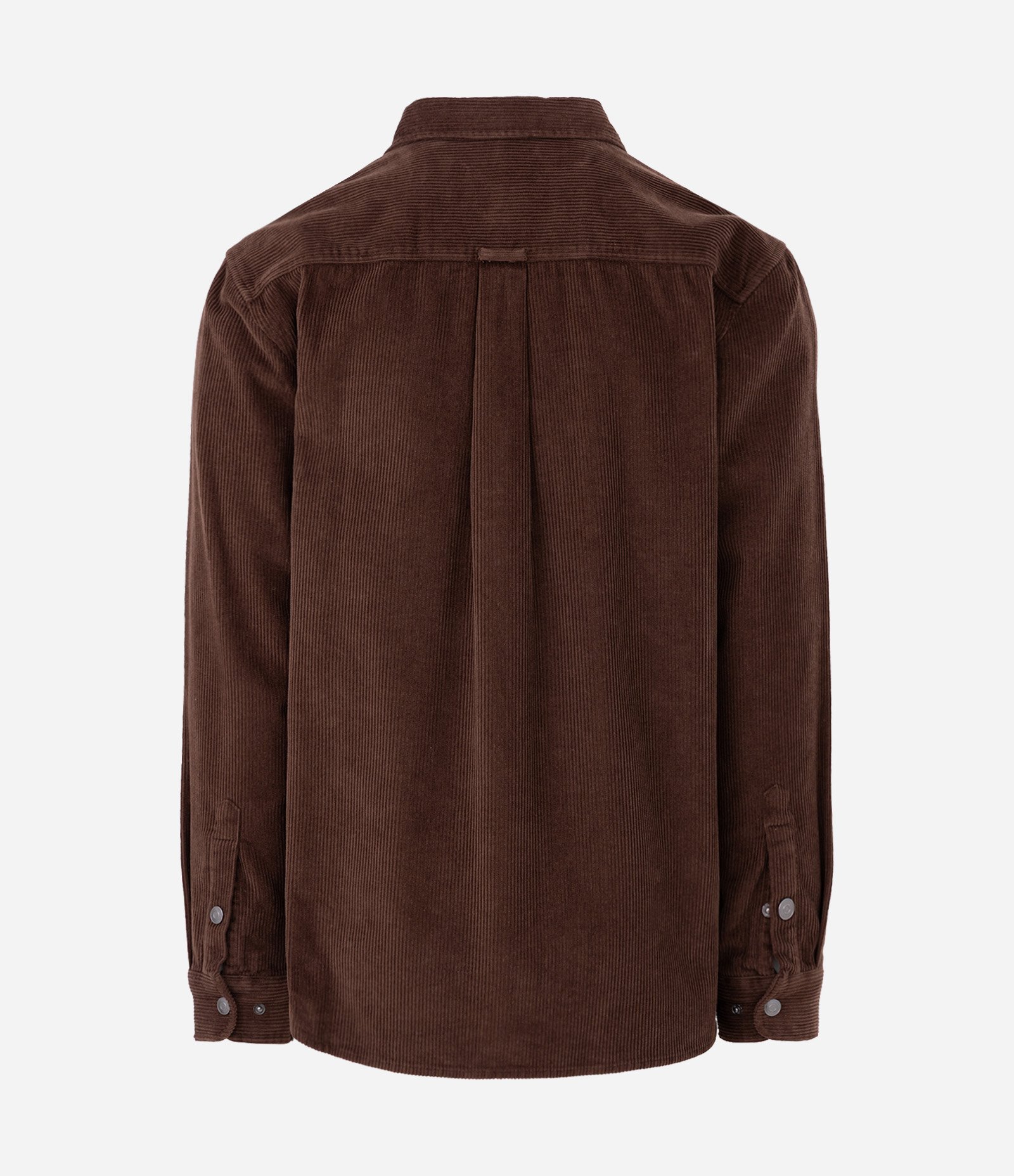 Camisa em Veludo com Bolso no Peito e Abotoamento Marrom Escuro 6