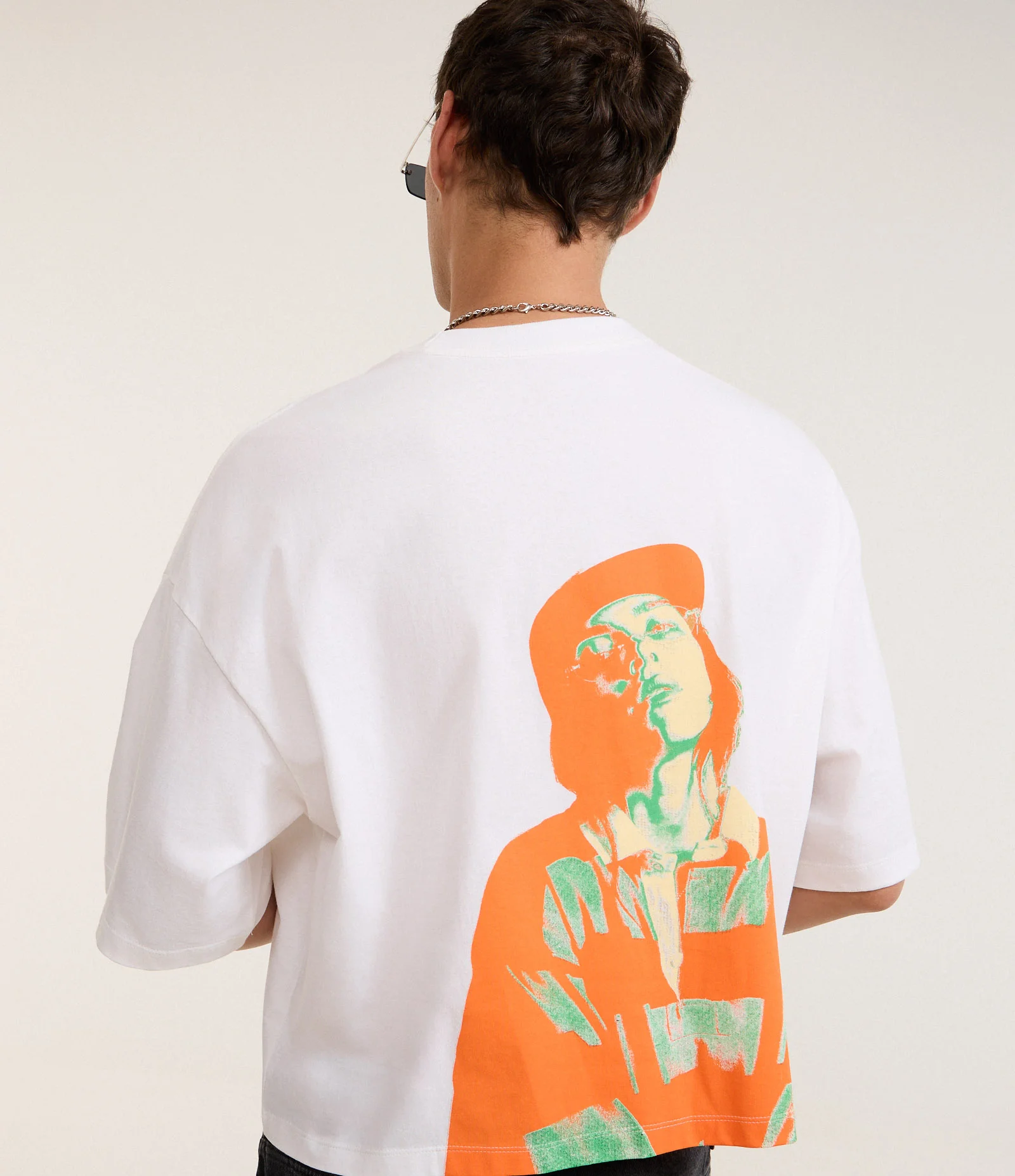 Camiseta Oversized em Algodão com Estampa Frente e Costas Billie Eilish Branco 1