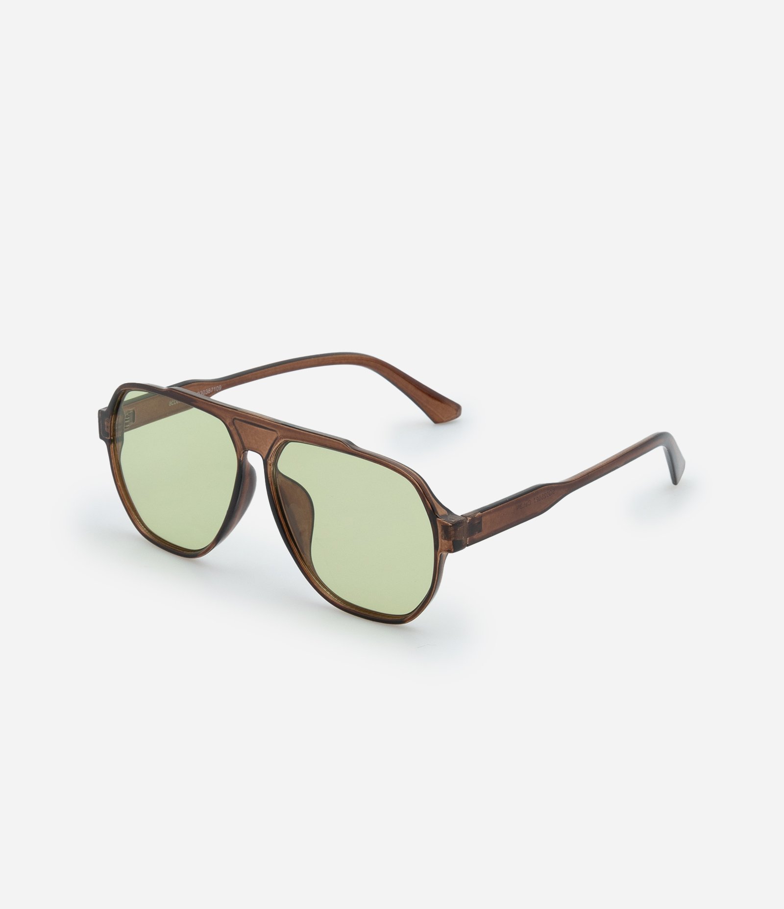 Óculos Aviador com Hastes Finas e Lentes Translúcidas Marrom 1