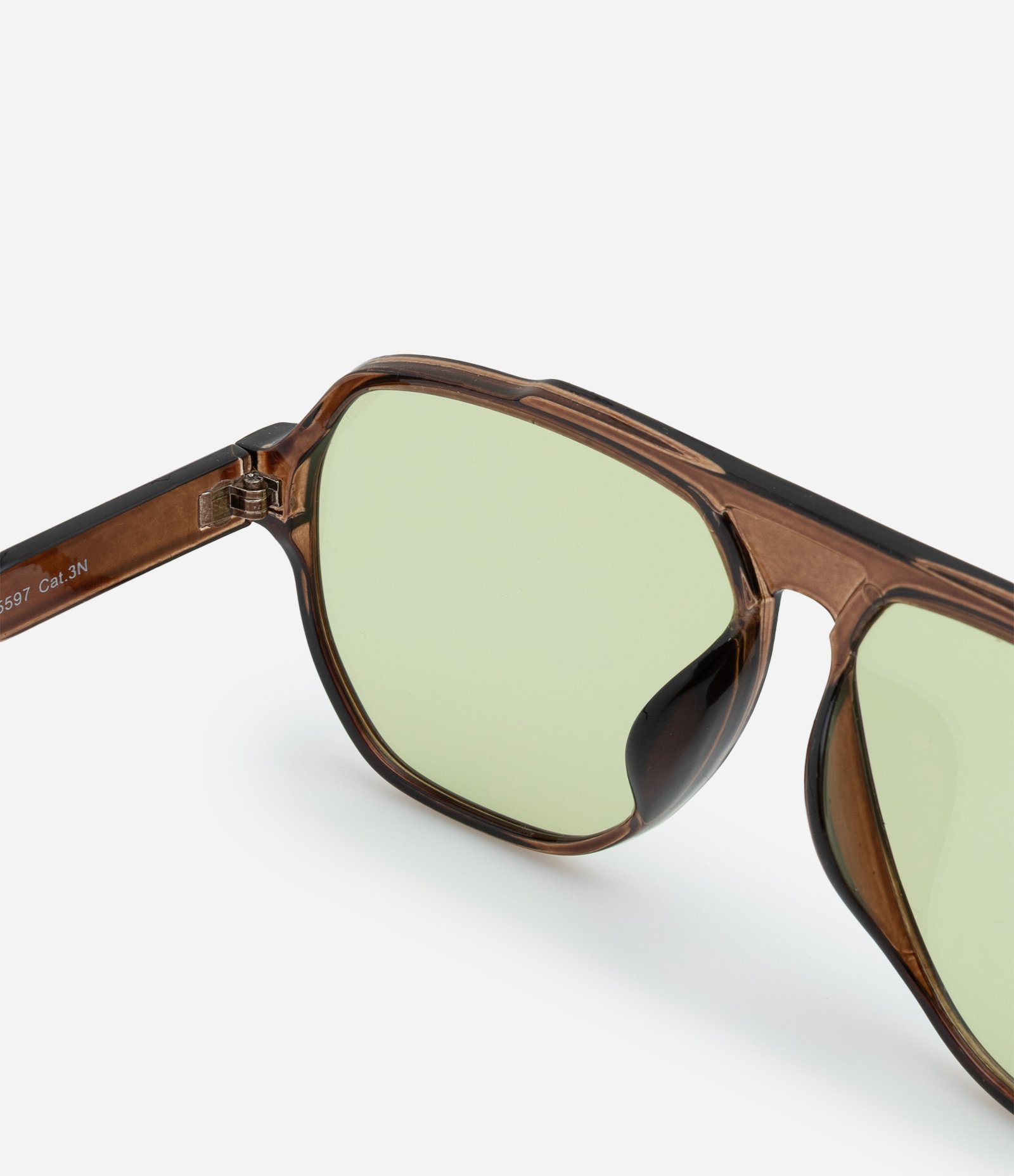 Óculos Aviador com Hastes Finas e Lentes Translúcidas Marrom 3