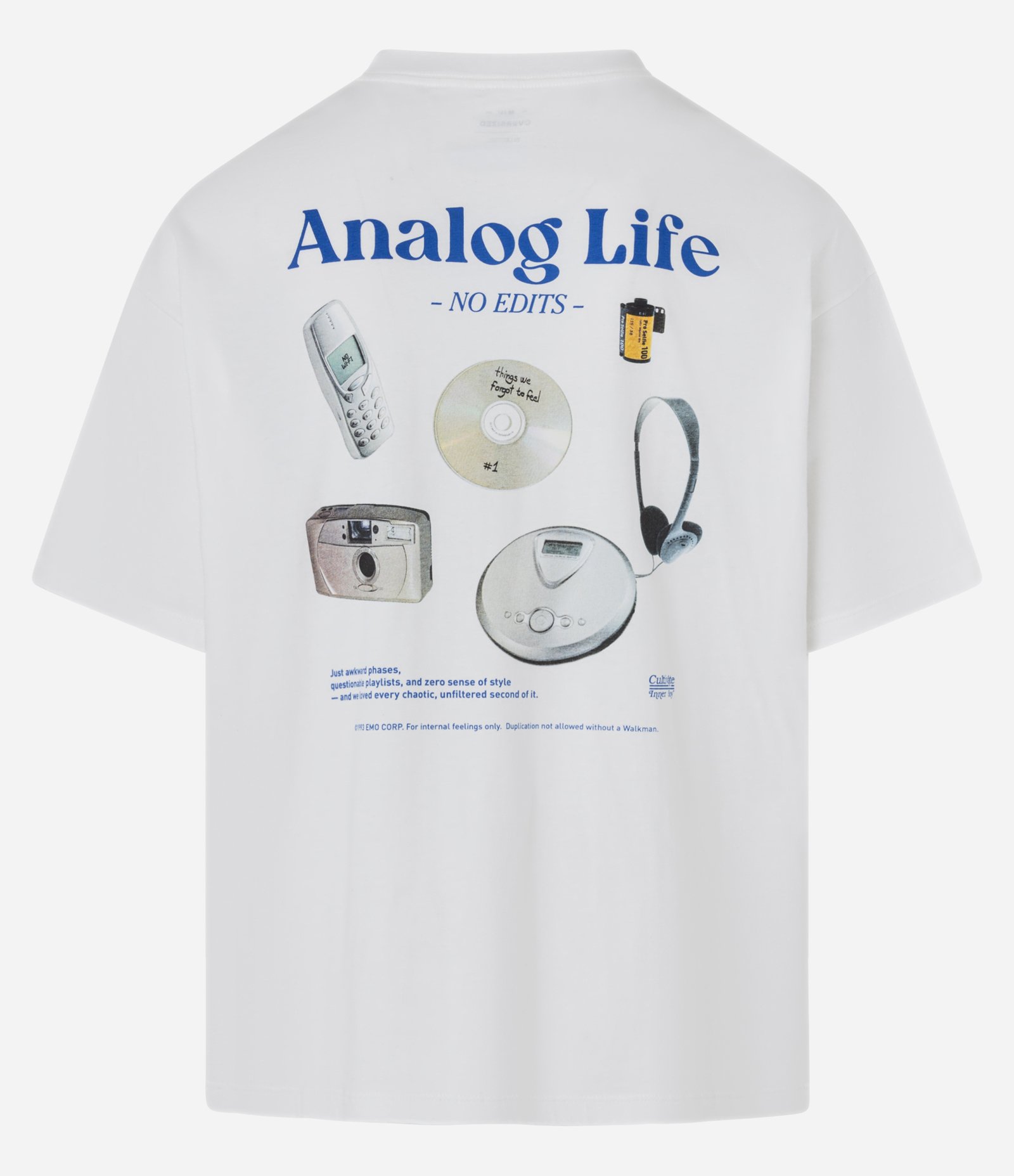 Camiseta Oversized em Algodão com Estampa e Lettering Analog Life Bege 7