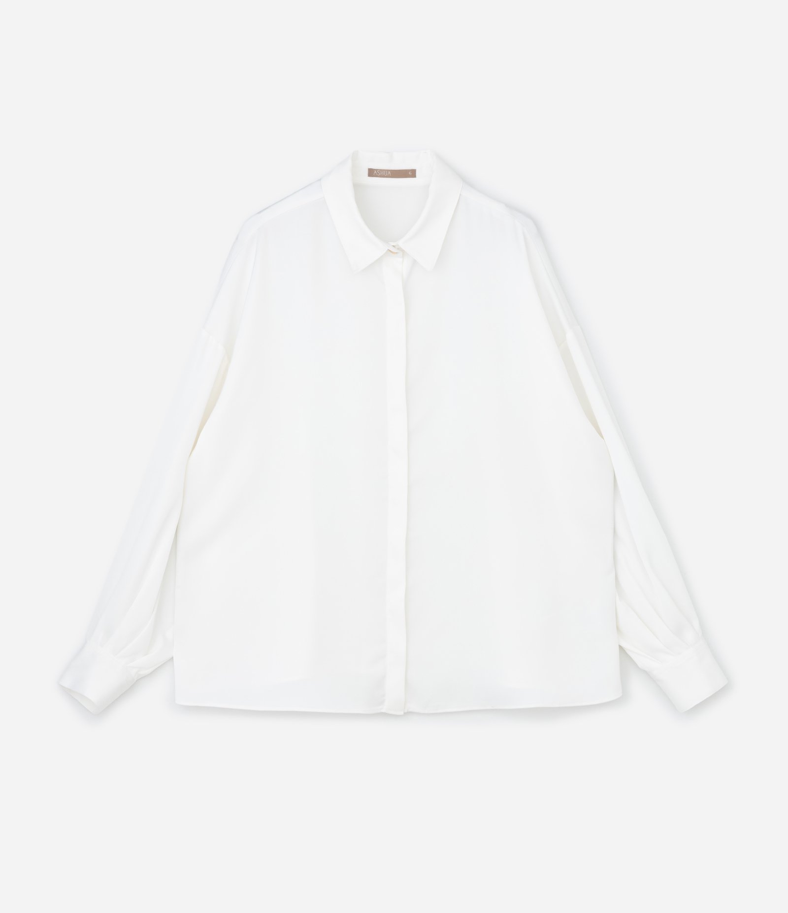 Camisa em Cetim com Manga Bufante Curve & Plus Size Branco 4