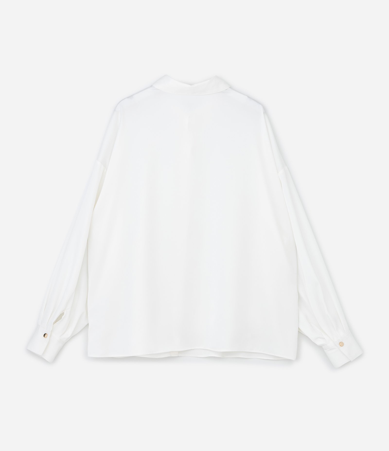 Camisa em Cetim com Manga Bufante Curve & Plus Size Branco 5