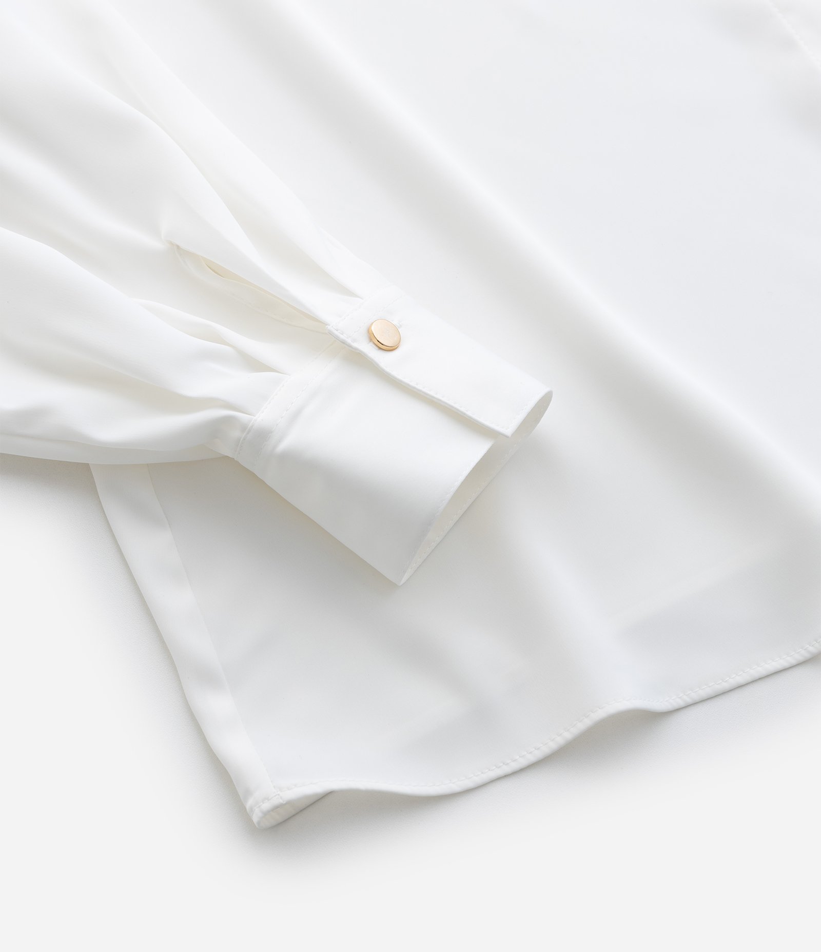 Camisa em Cetim com Manga Bufante Curve & Plus Size Branco 7