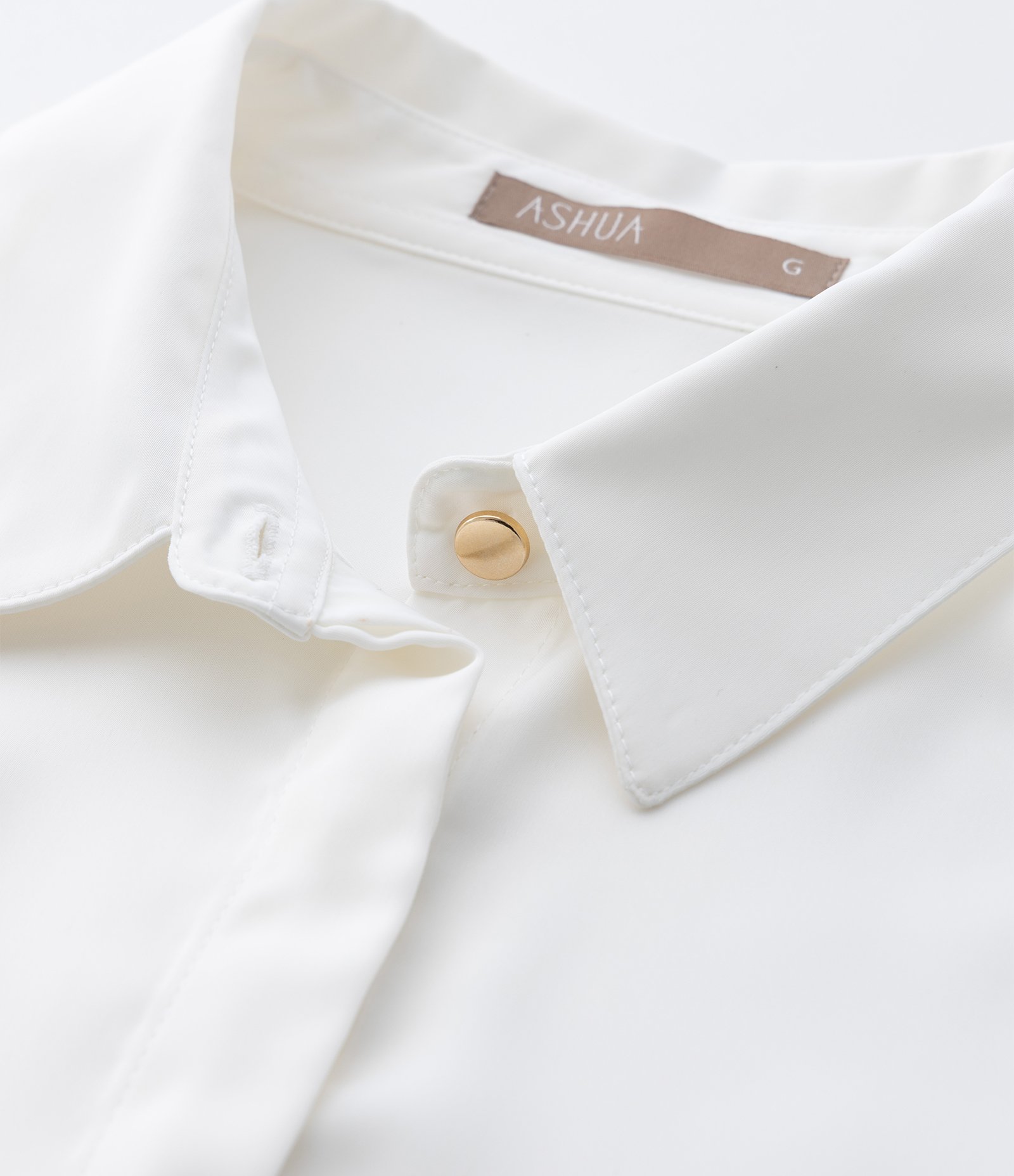 Camisa em Cetim com Manga Bufante Curve & Plus Size Branco 8