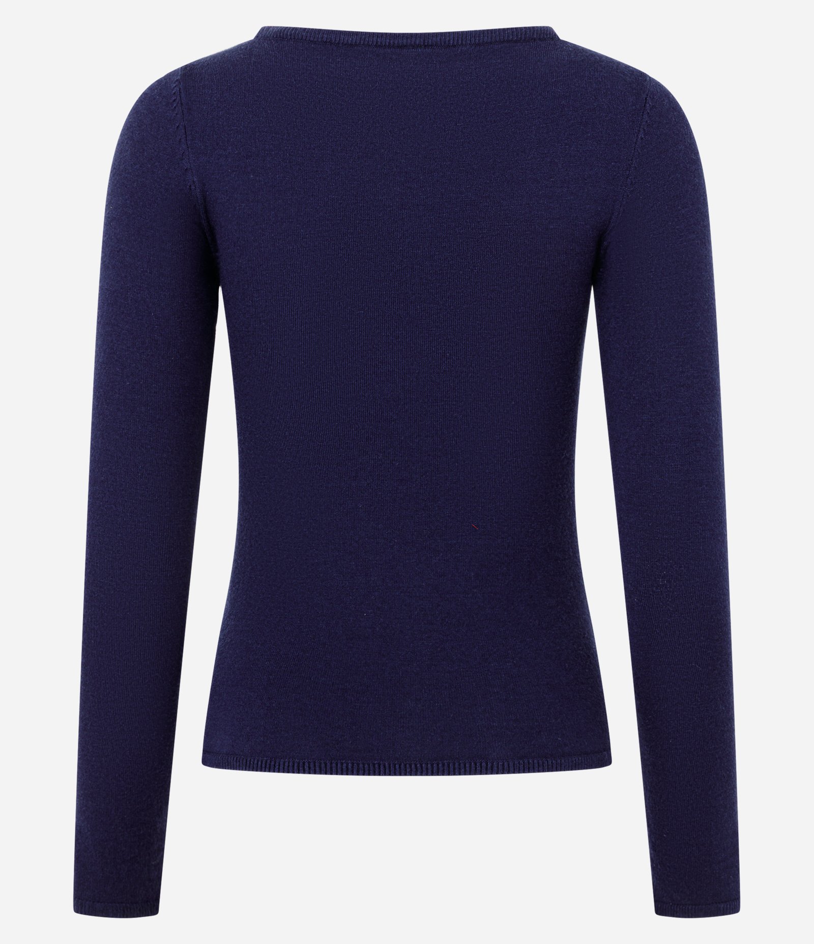 Sueter Tricô em Viscose com Decote Canoa Azul Marinho 6