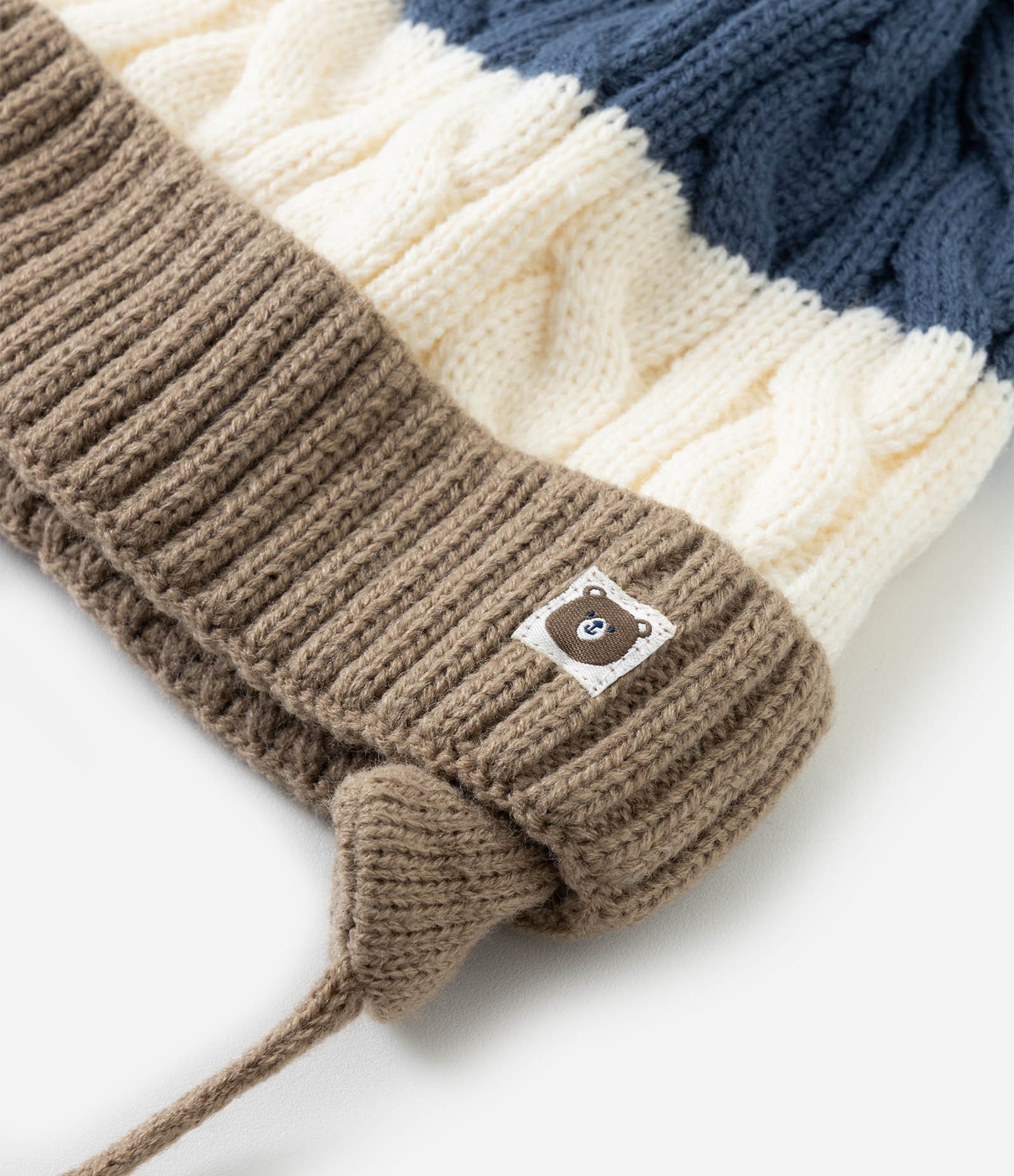 Touca Infantil em Tricô com Estampa Listrada - Tam 0 a 12 Meses Multicores 4