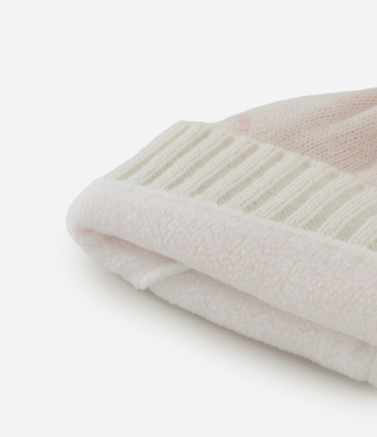 Touca Infantil em Efeito Tricô com Laços e Pompom – Tam 0 a 12 Meses Off White 4