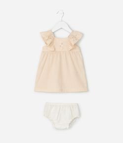 Vestido Infantil Xadrez Vichy com Calcinha - Tam 0 a 18 meses